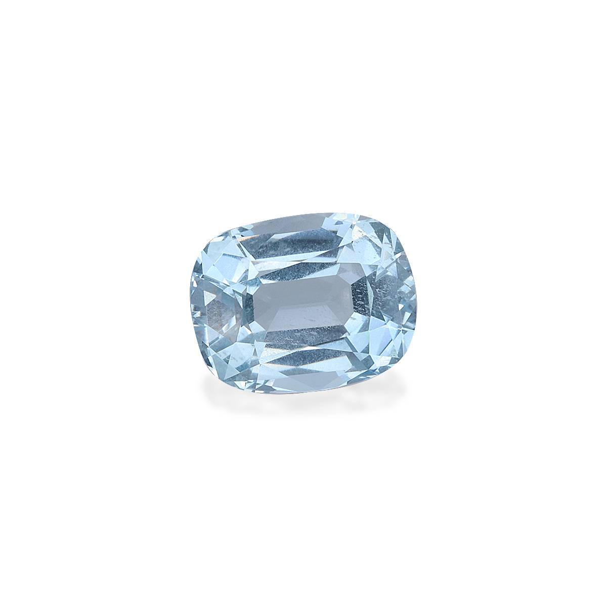 sky blue aquamarine, 3.55ct cushion cut — view 3