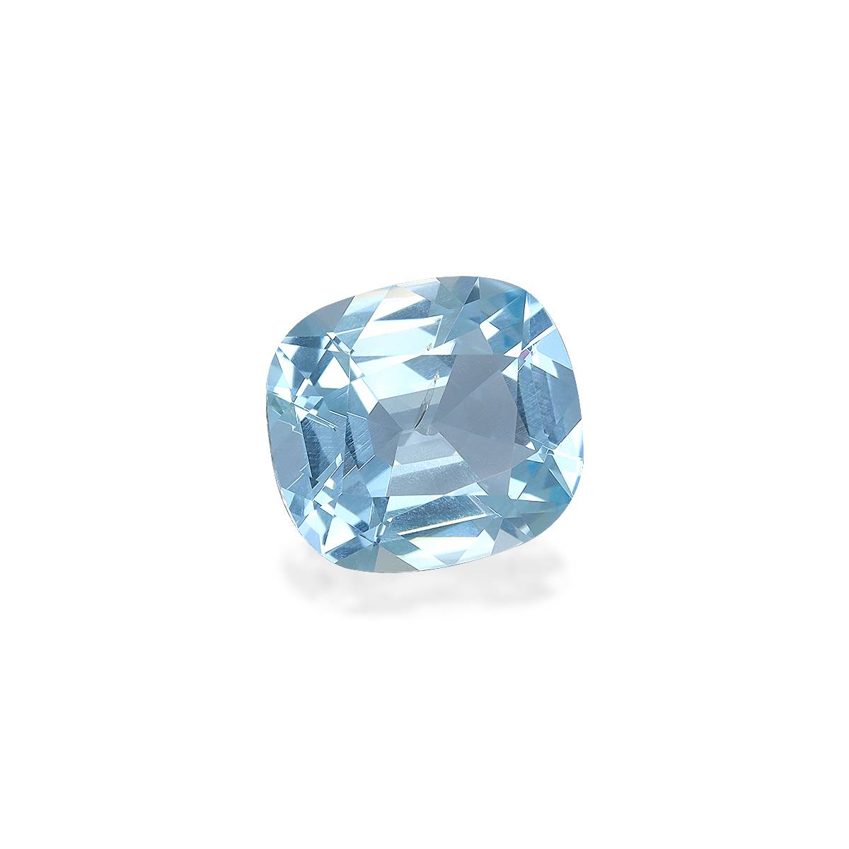 ice blue aquamarine, 4.18ct cushion cut — view 3
