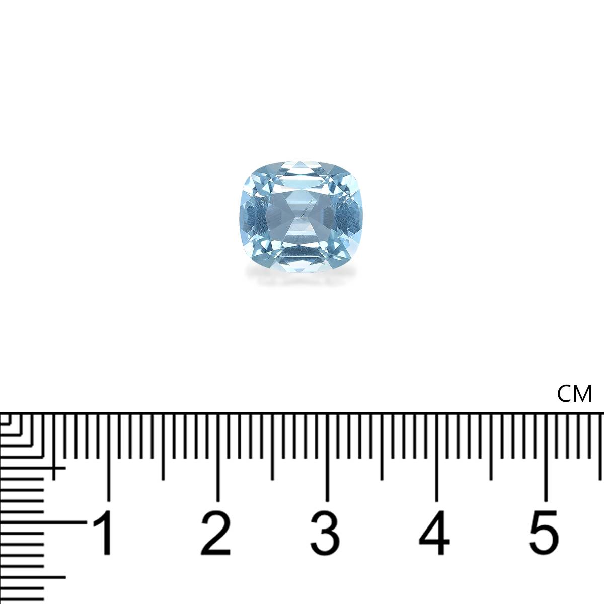 ice blue aquamarine, 4.18ct cushion cut — view 4