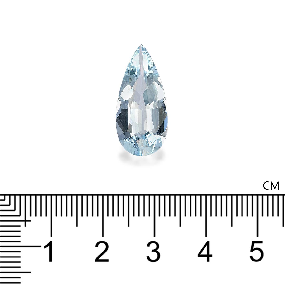 sky blue aquamarine, 6.65ct pear cut — view 4
