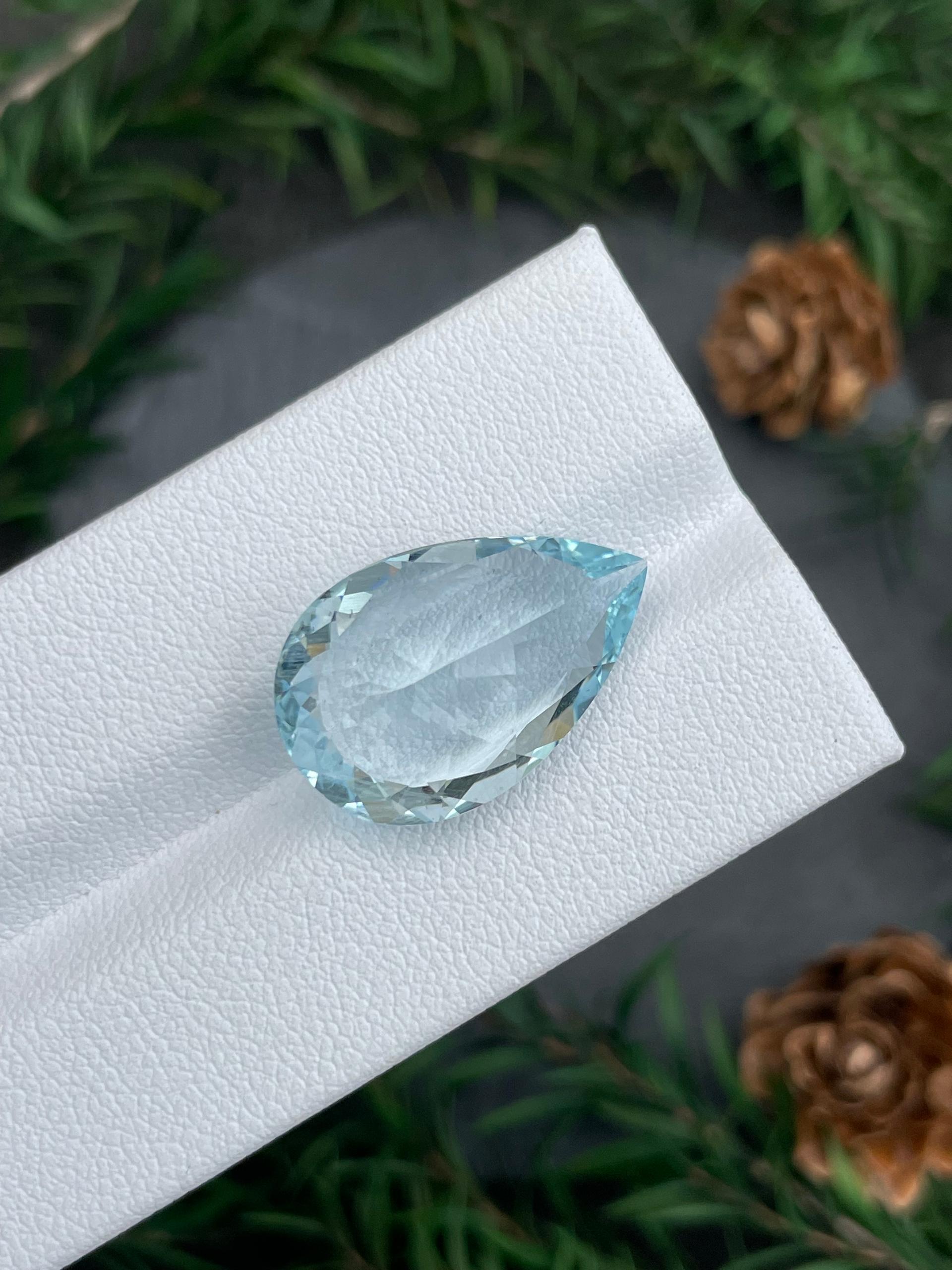 sky blue aquamarine, 11.53ct pear cut — view 7