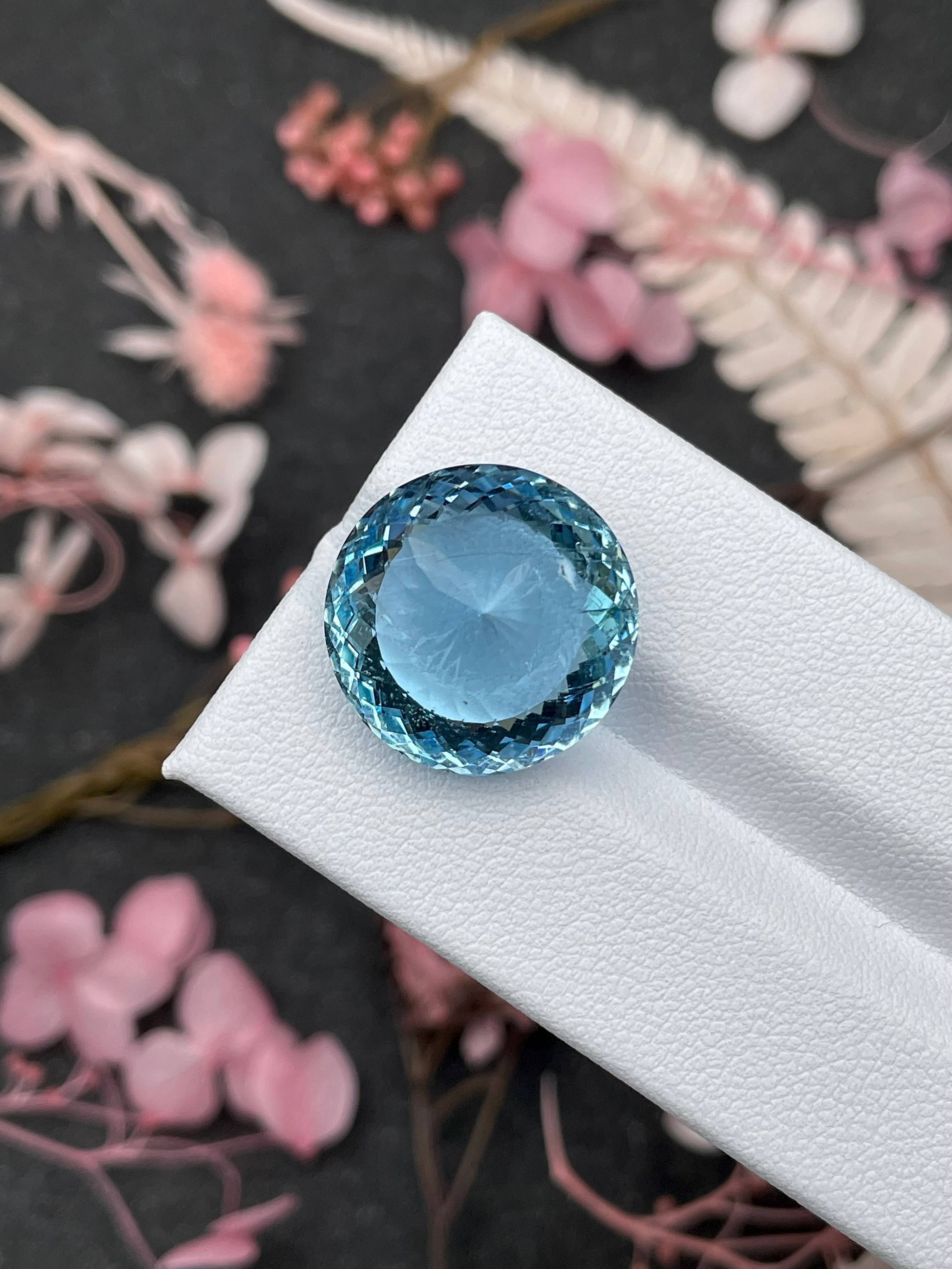 arctic blue aquamarine, 17.47ct round cut — view 8