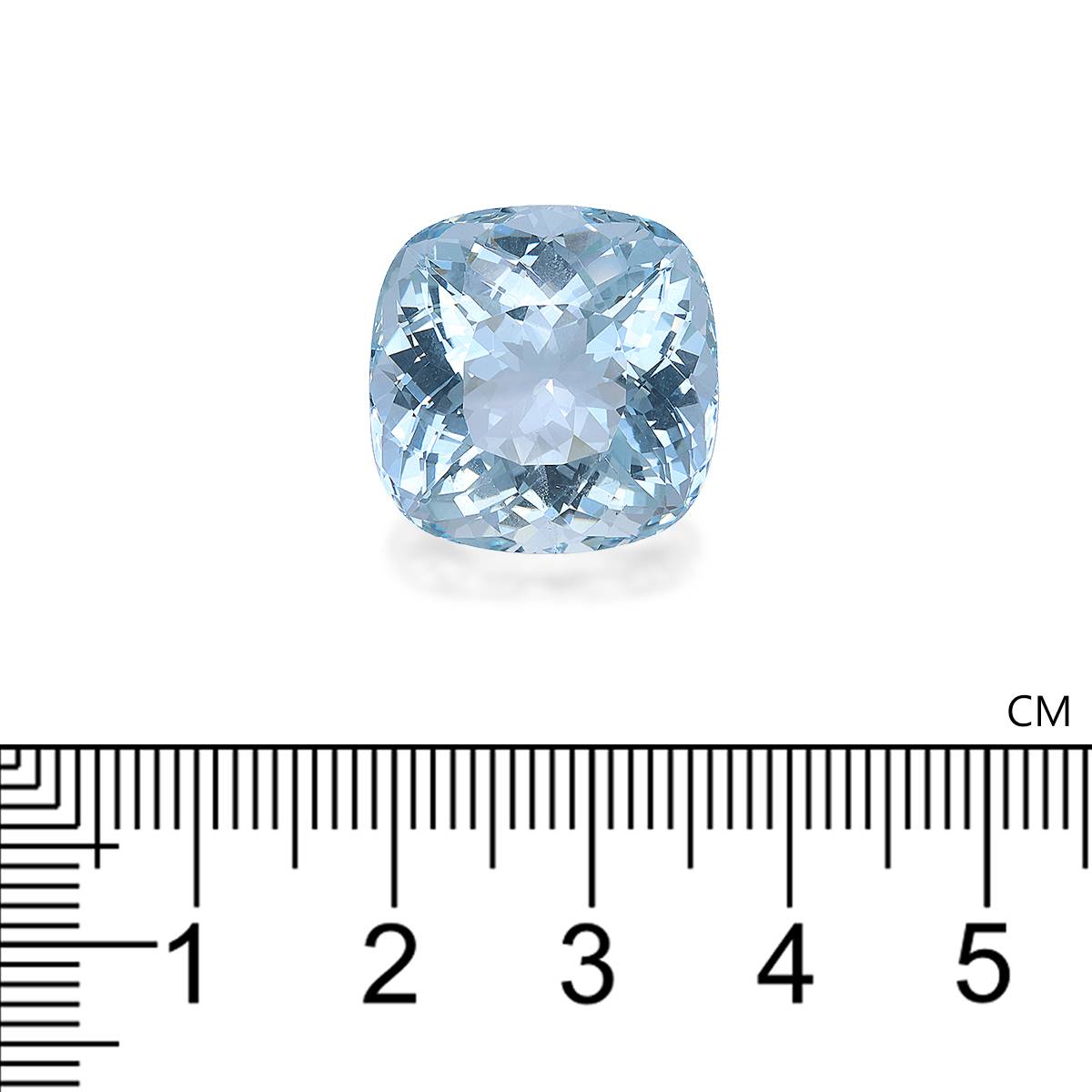 sky blue aquamarine, 23.95ct cushion cut — view 4