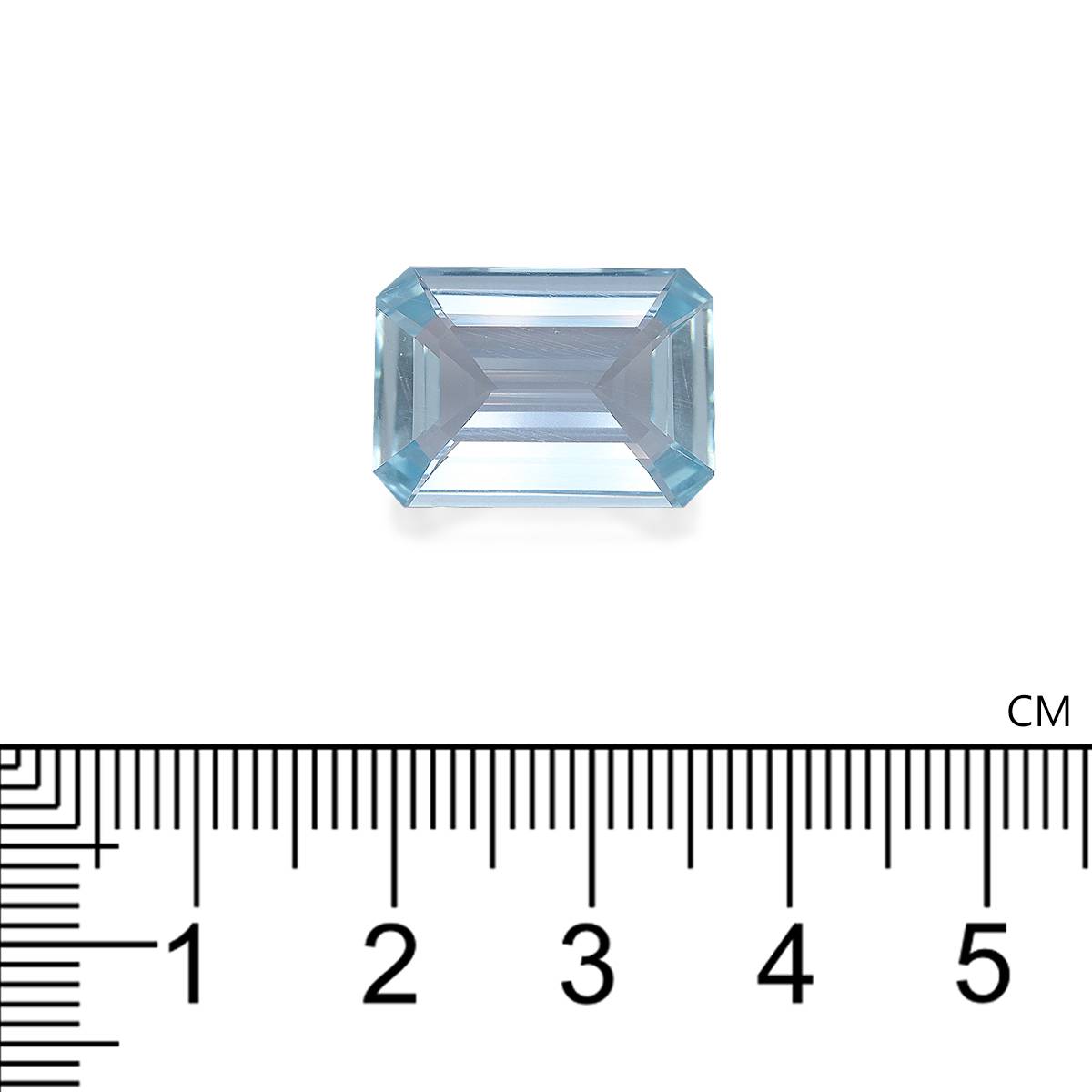 sky blue aquamarine, 9.09ct rectangular cut — view 4