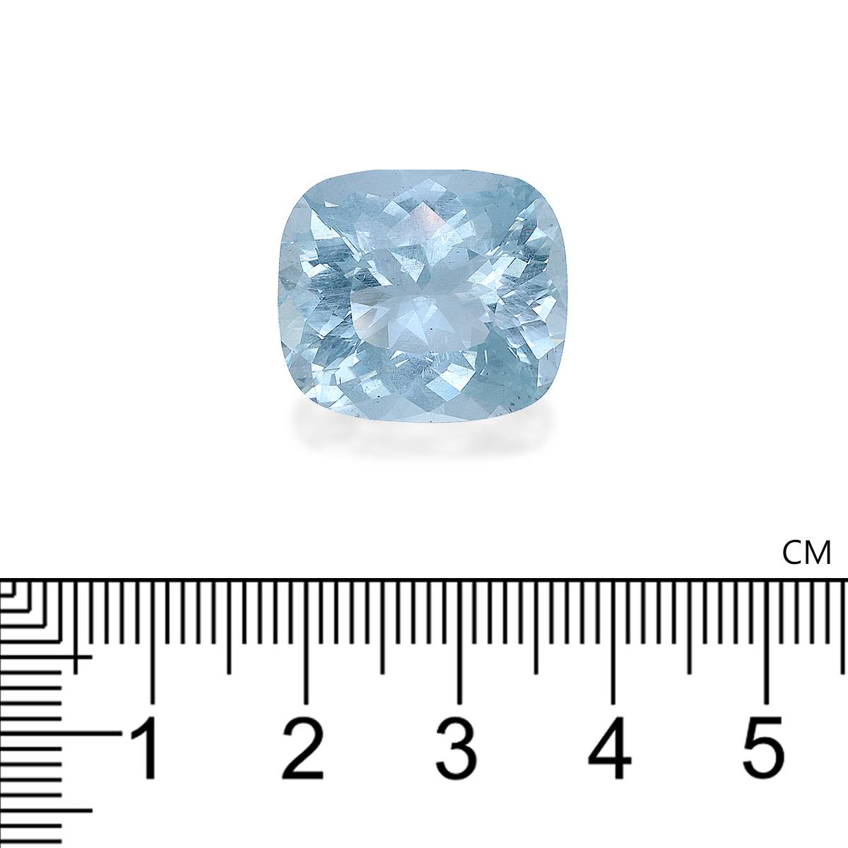 sky blue aquamarine, 20.48ct cushion cut — view 4