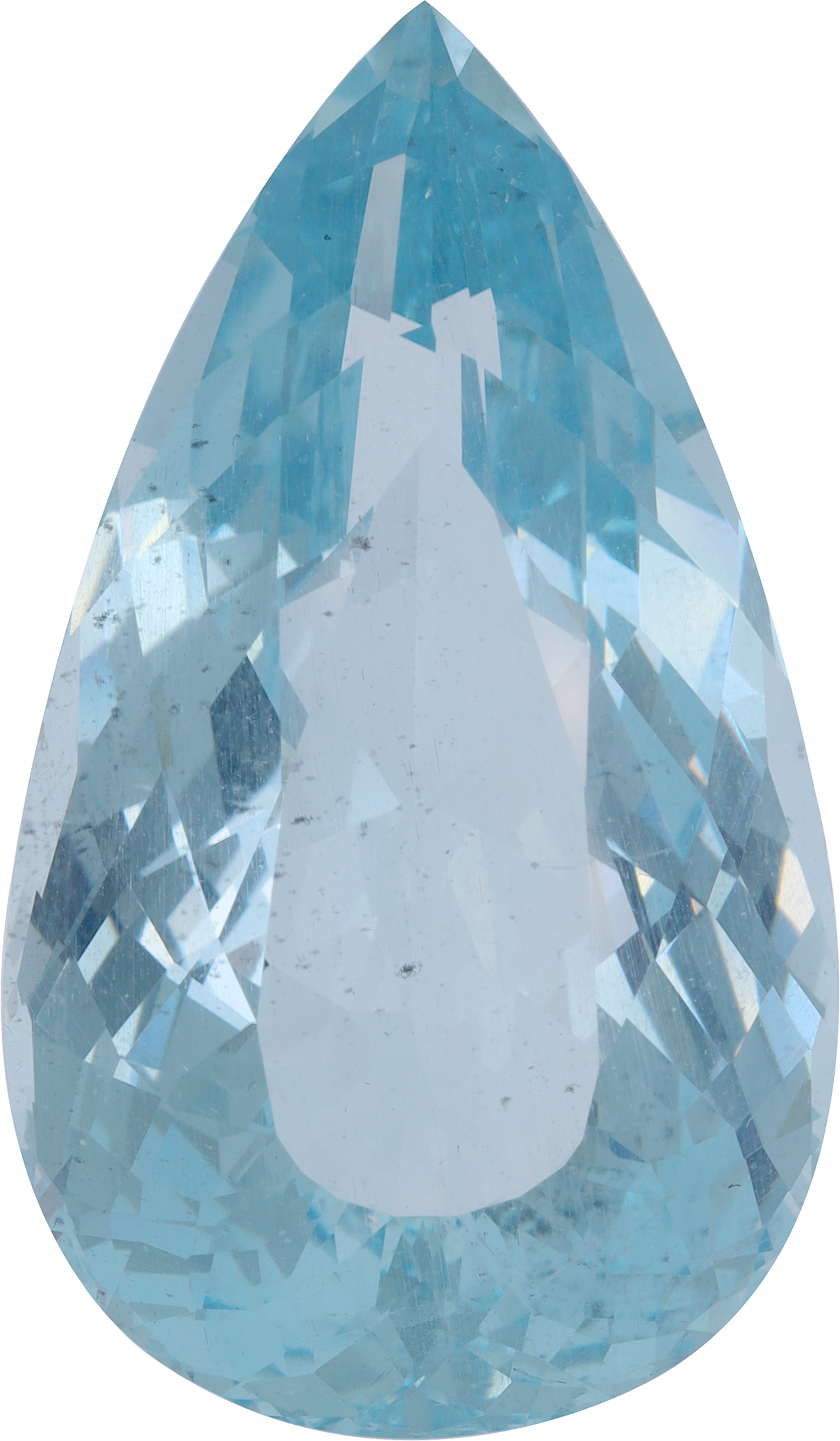 Pear cut aquamarine, 33.8 by 19.74 mm, shown at actual size