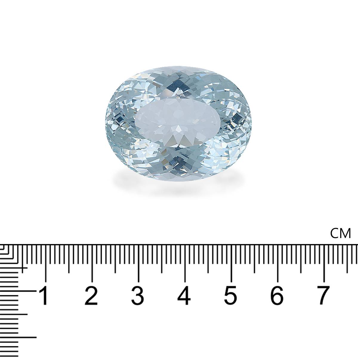 sky blue aquamarine, 79.89ct oval cut — view 4