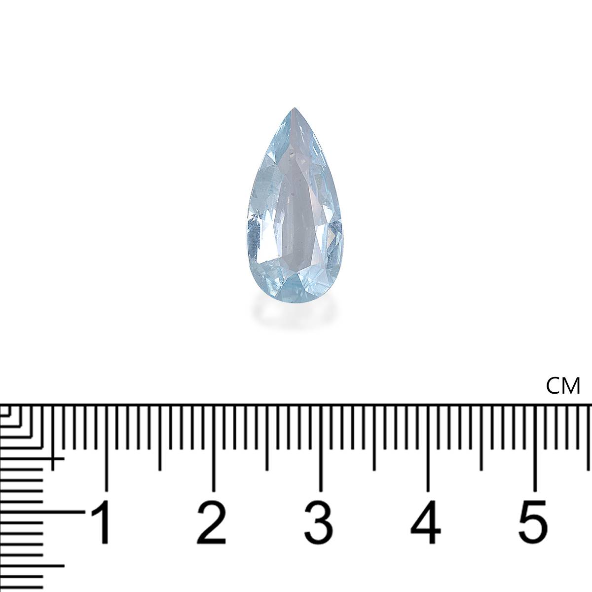 sky blue aquamarine, 4.65ct pear cut — view 4