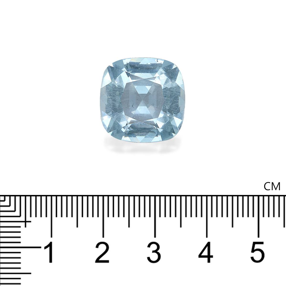 sky blue aquamarine, 15.07ct cushion cut — view 4