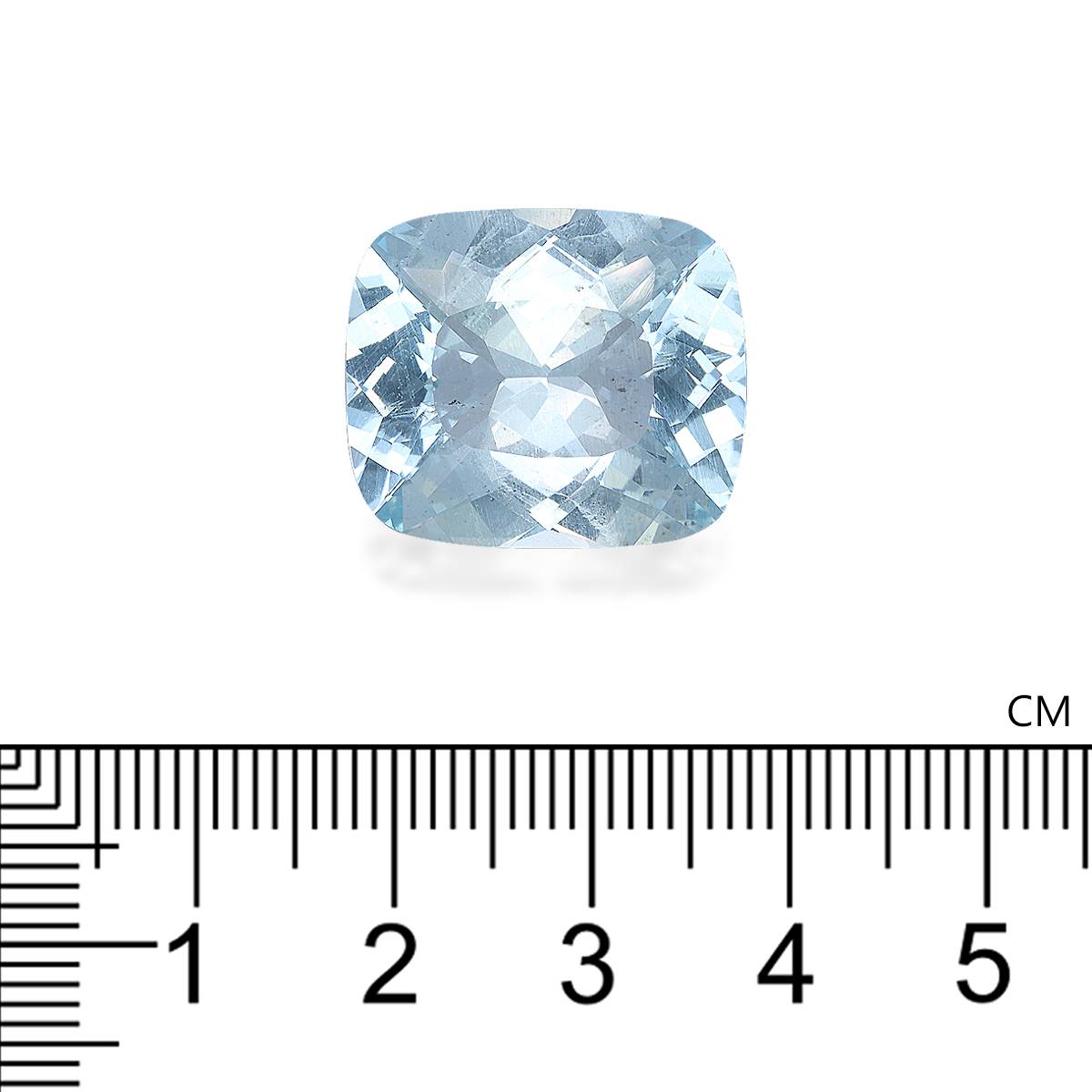 sky blue aquamarine, 21.06ct cushion cut — view 4