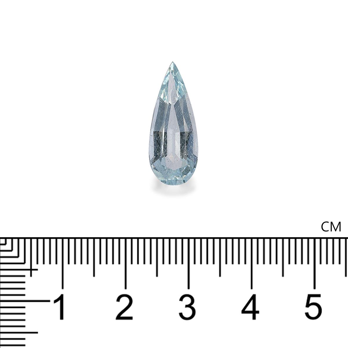 sky blue aquamarine, 4.91ct pear cut — view 4