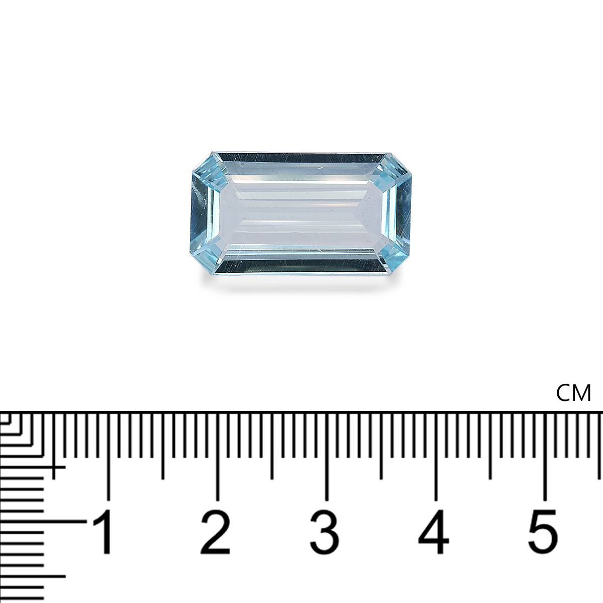 sky blue aquamarine, 7.59ct rectangular cut — view 4