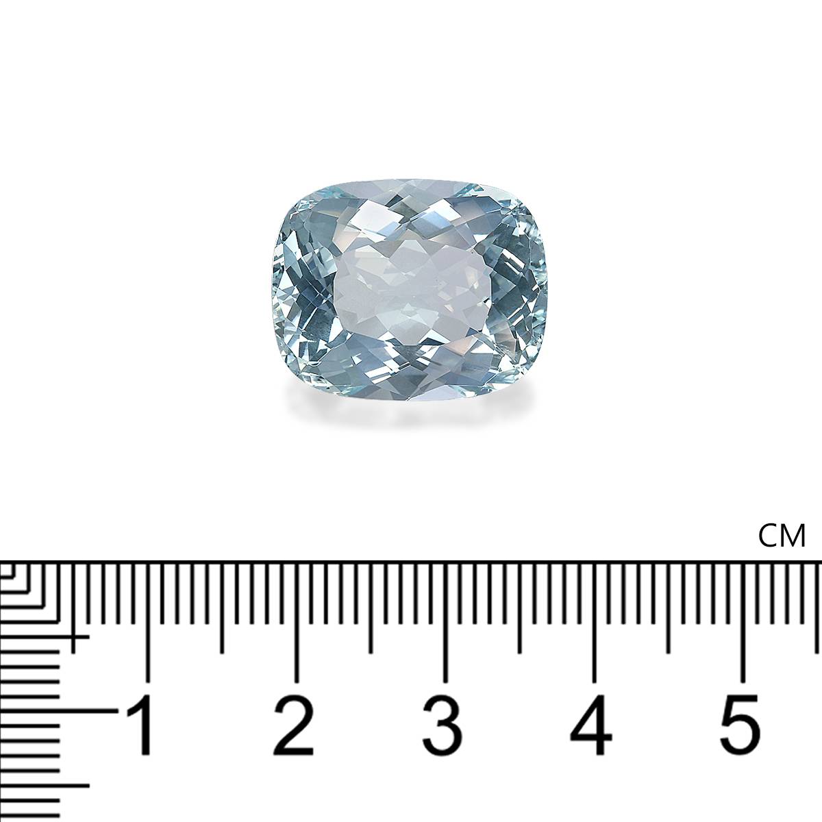 frost white aquamarine, 17.96ct cushion cut — view 4