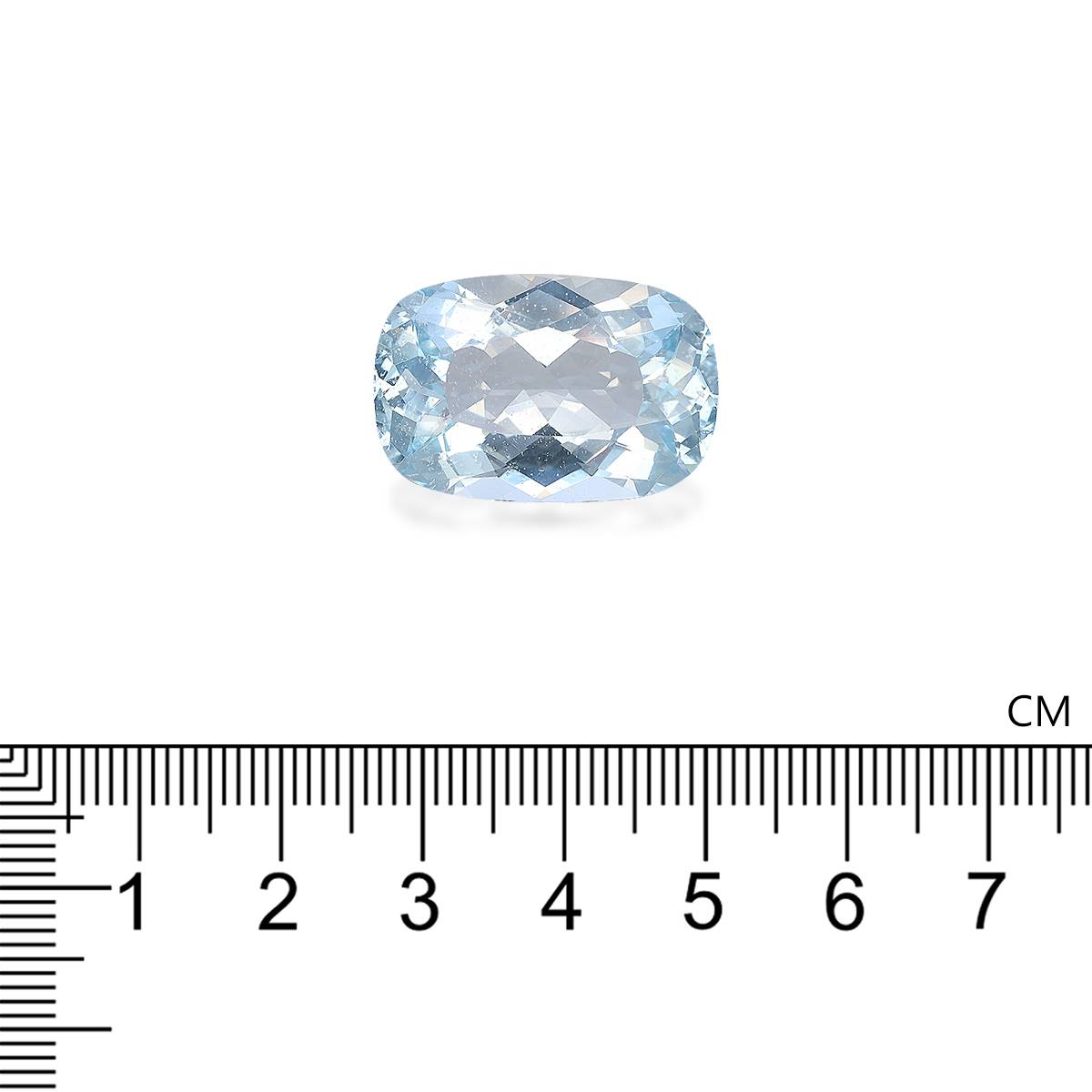 sky blue aquamarine, 25.43ct cushion cut — view 4