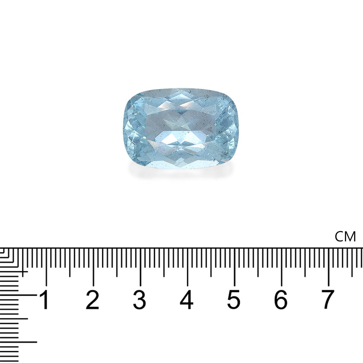 sky blue aquamarine, 29.98ct cushion cut — view 4