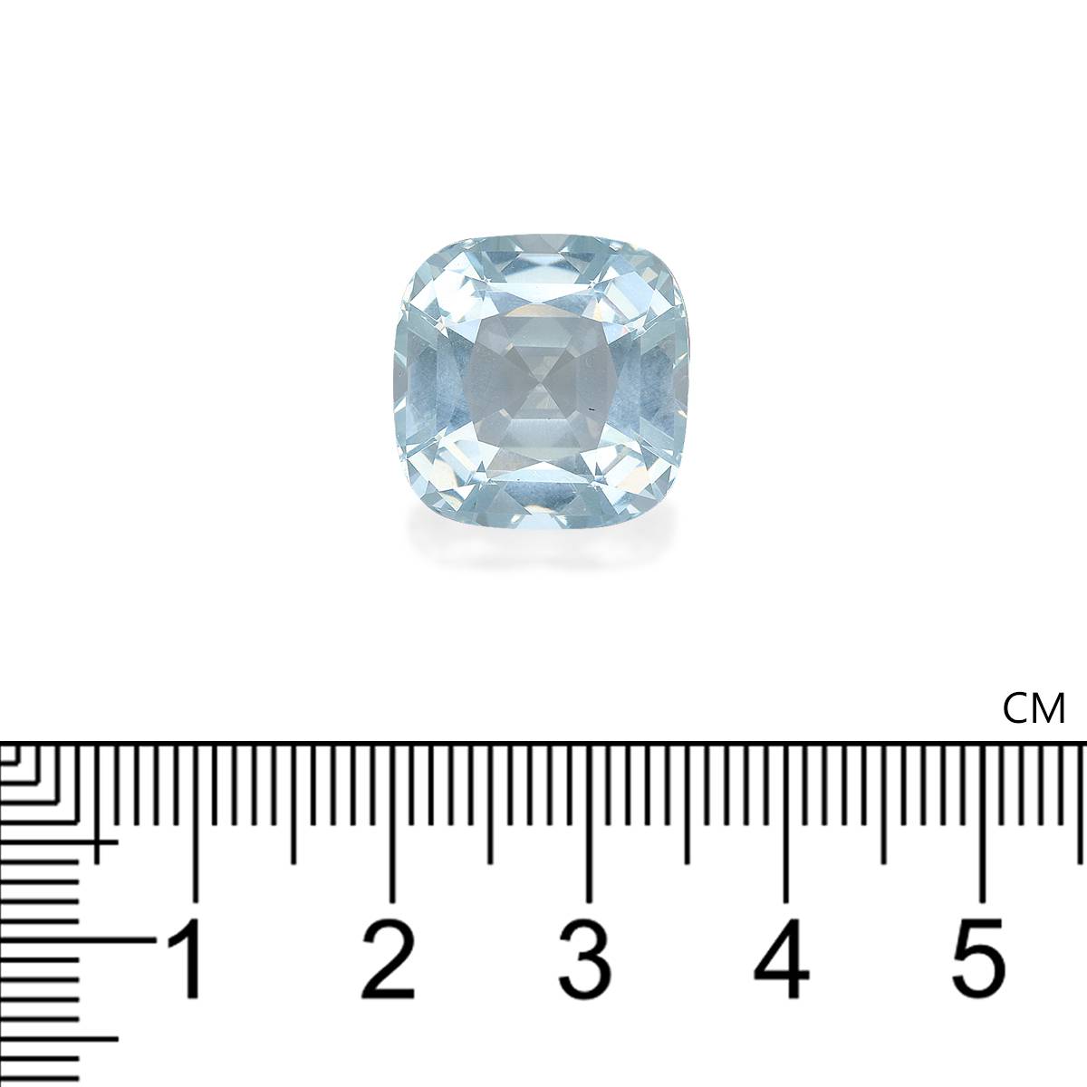 frost white aquamarine, 13.43ct cushion cut — view 4