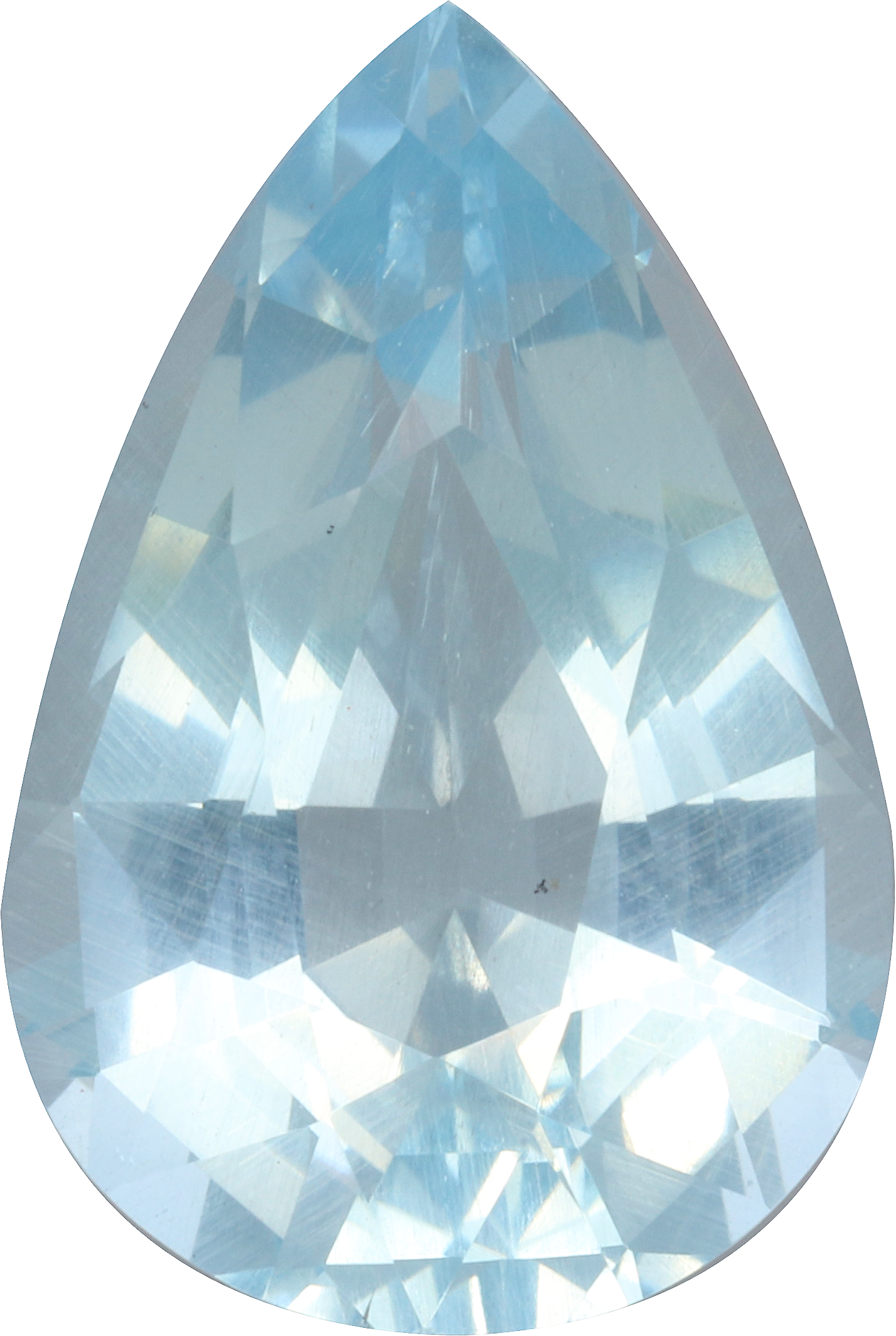 Pear cut aquamarine, 17.02 by 11.46 mm, shown at actual size
