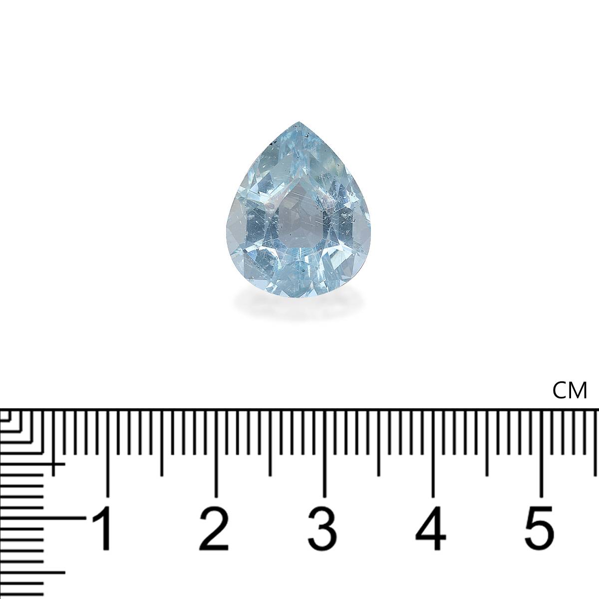 sky blue aquamarine, 8.71ct pear cut — view 4