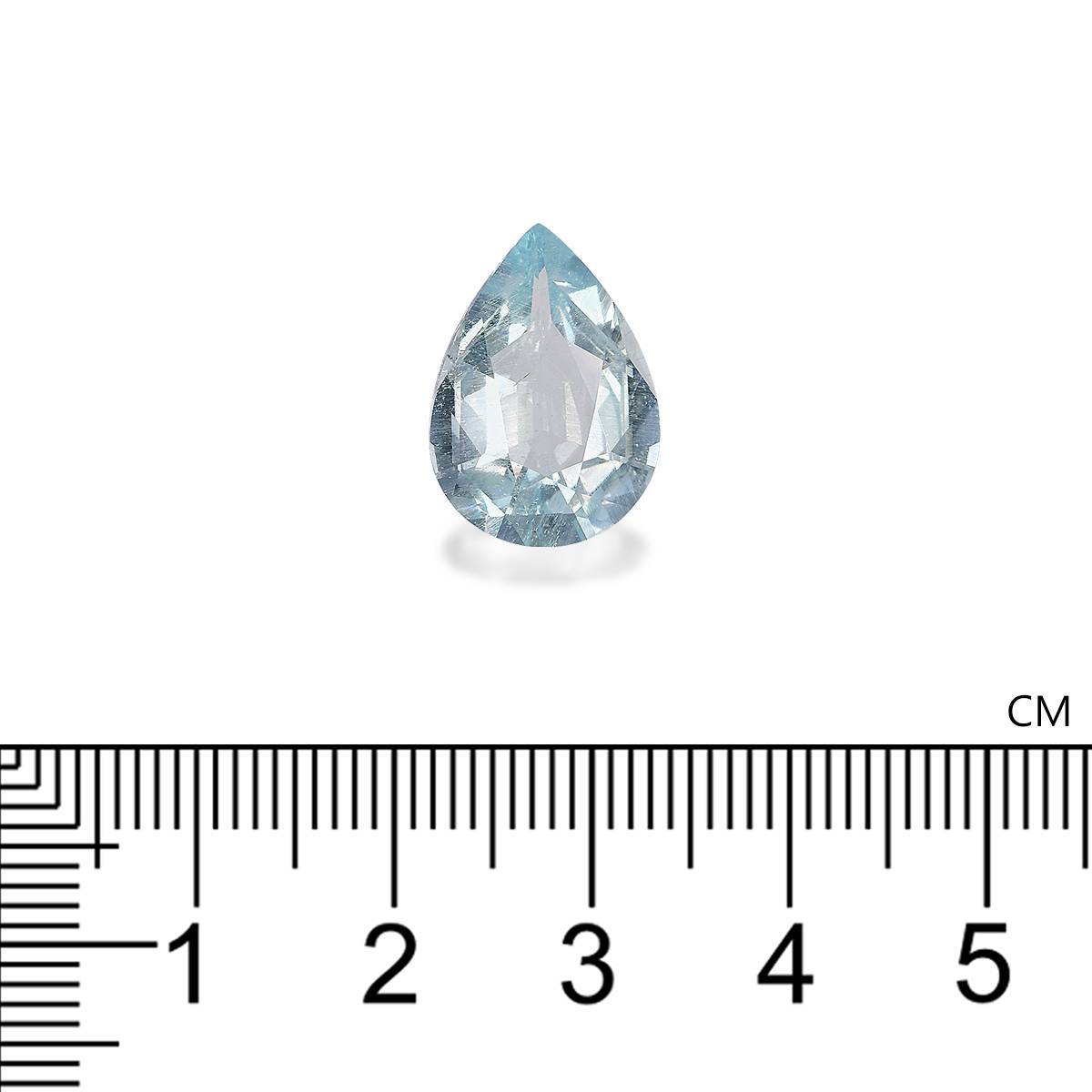 sky blue aquamarine, 6.03ct pear cut — view 4