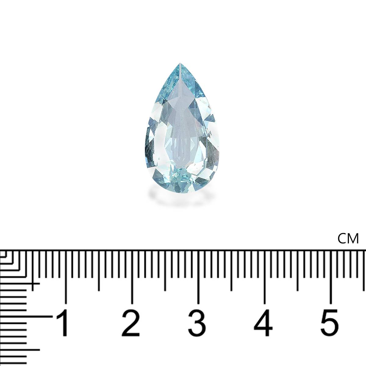 baby blue aquamarine, 6.12ct pear cut — view 4