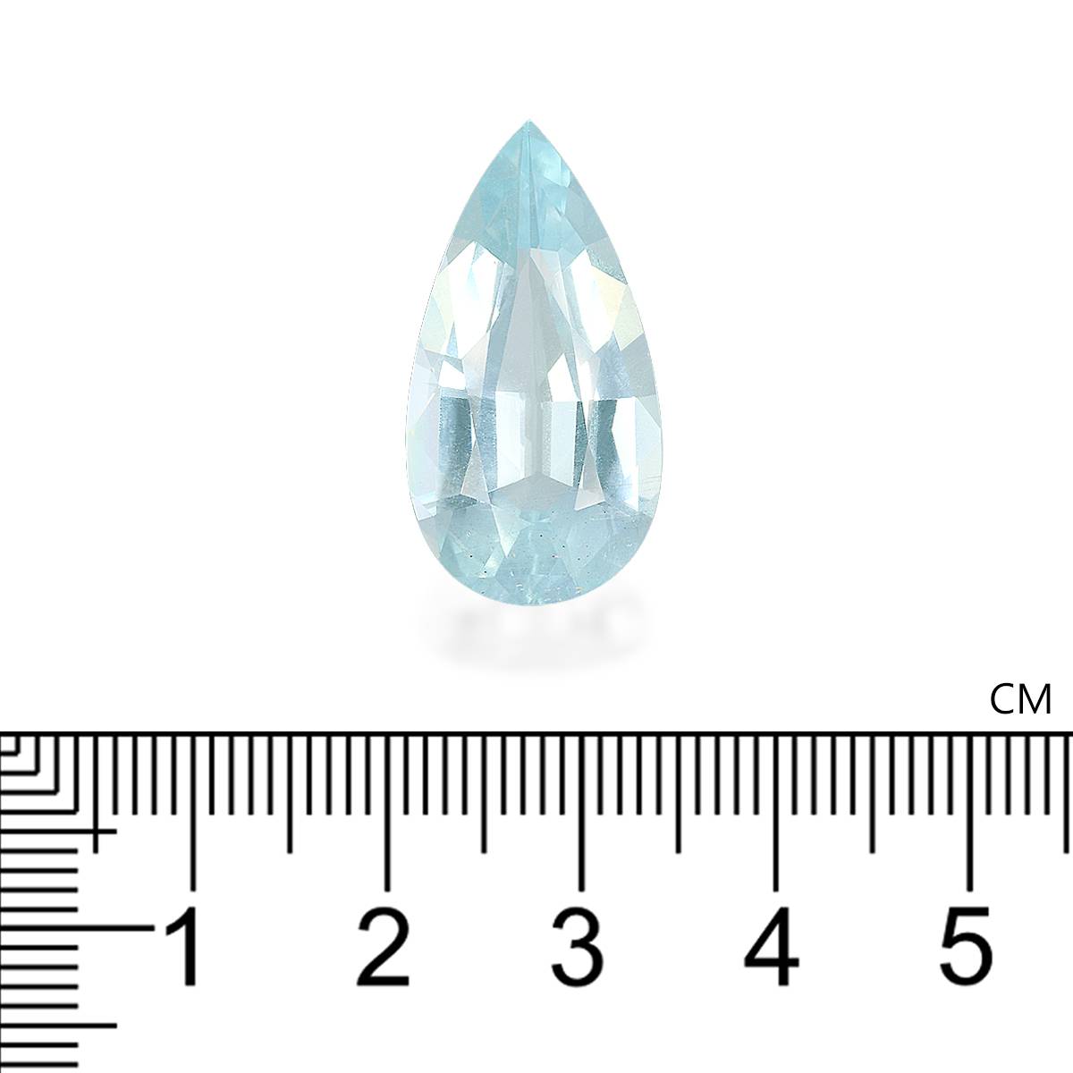 sky blue aquamarine, 13.34ct pear cut — view 4