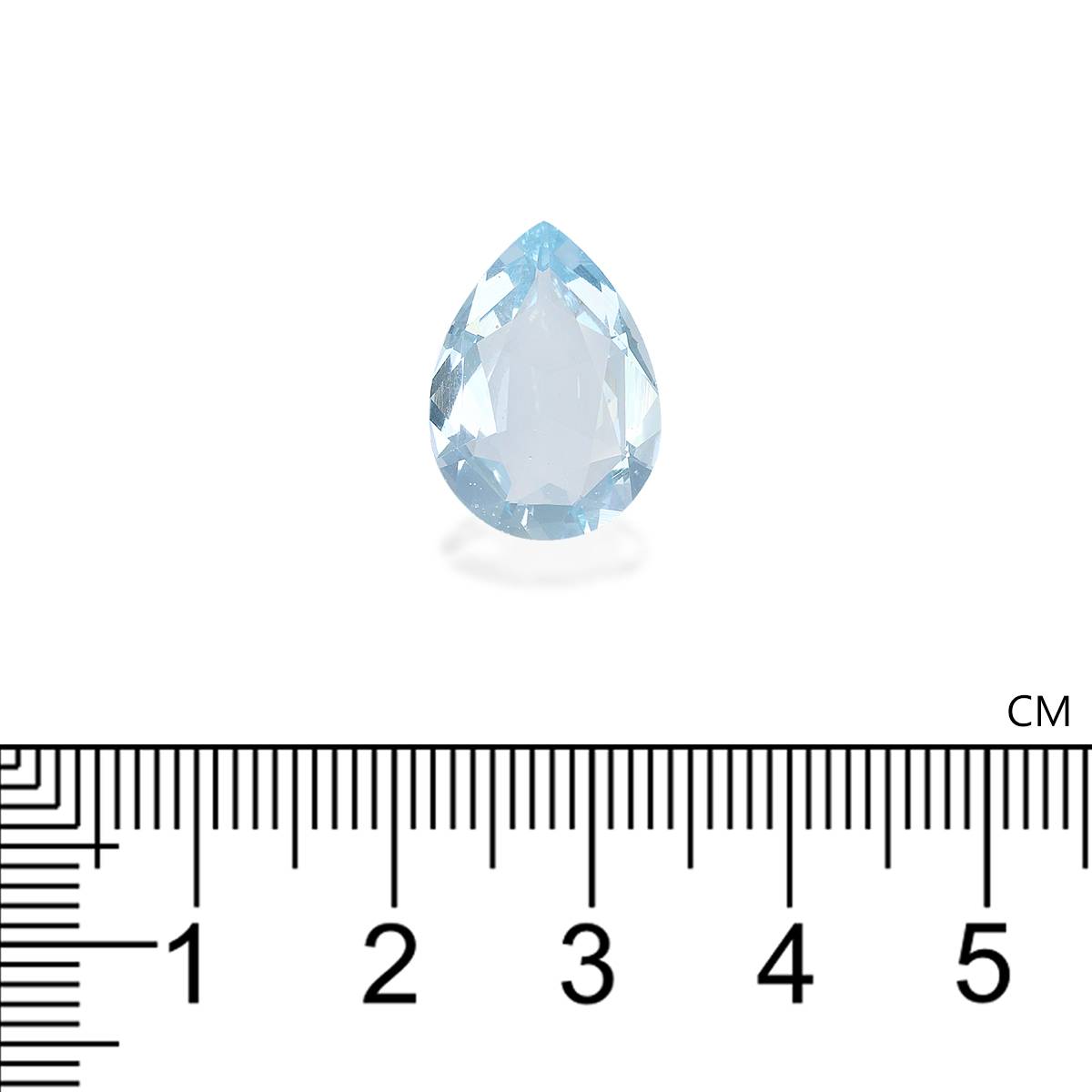 baby blue aquamarine, 5.7ct pear cut — view 4