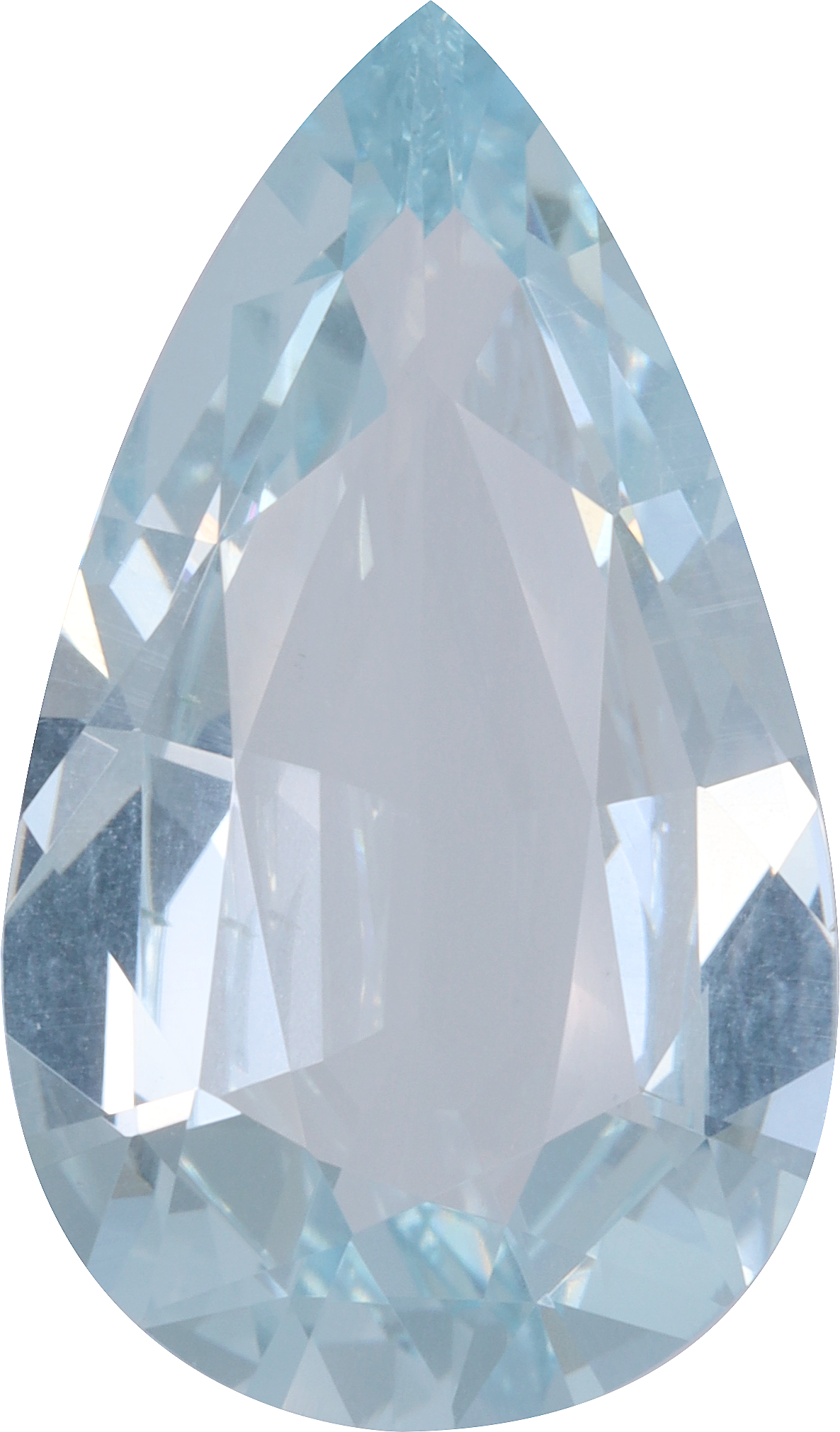 Pear cut aquamarine, 20.87 by 12.22 mm, shown at actual size