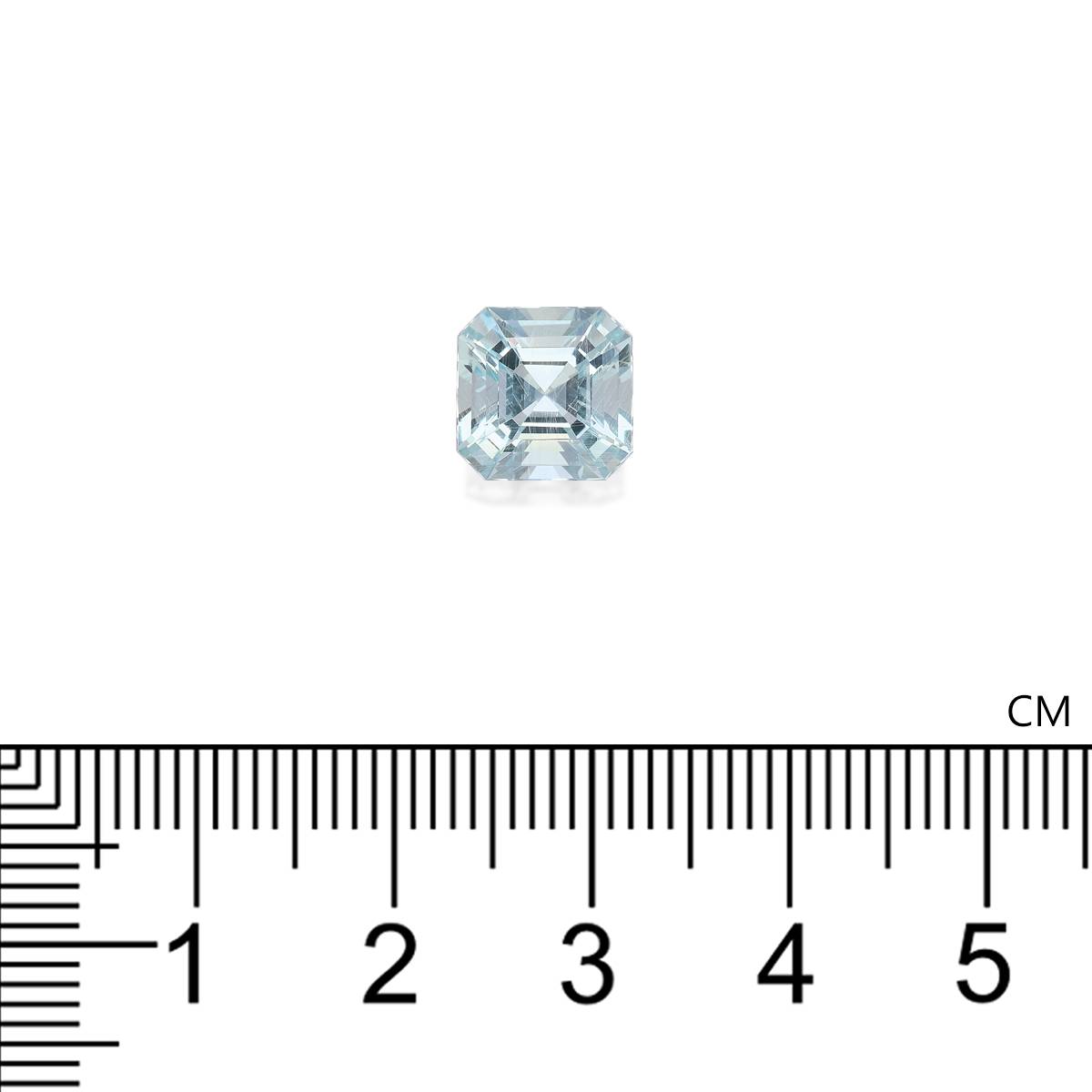 sky blue aquamarine, 3.3ct square cut — view 4