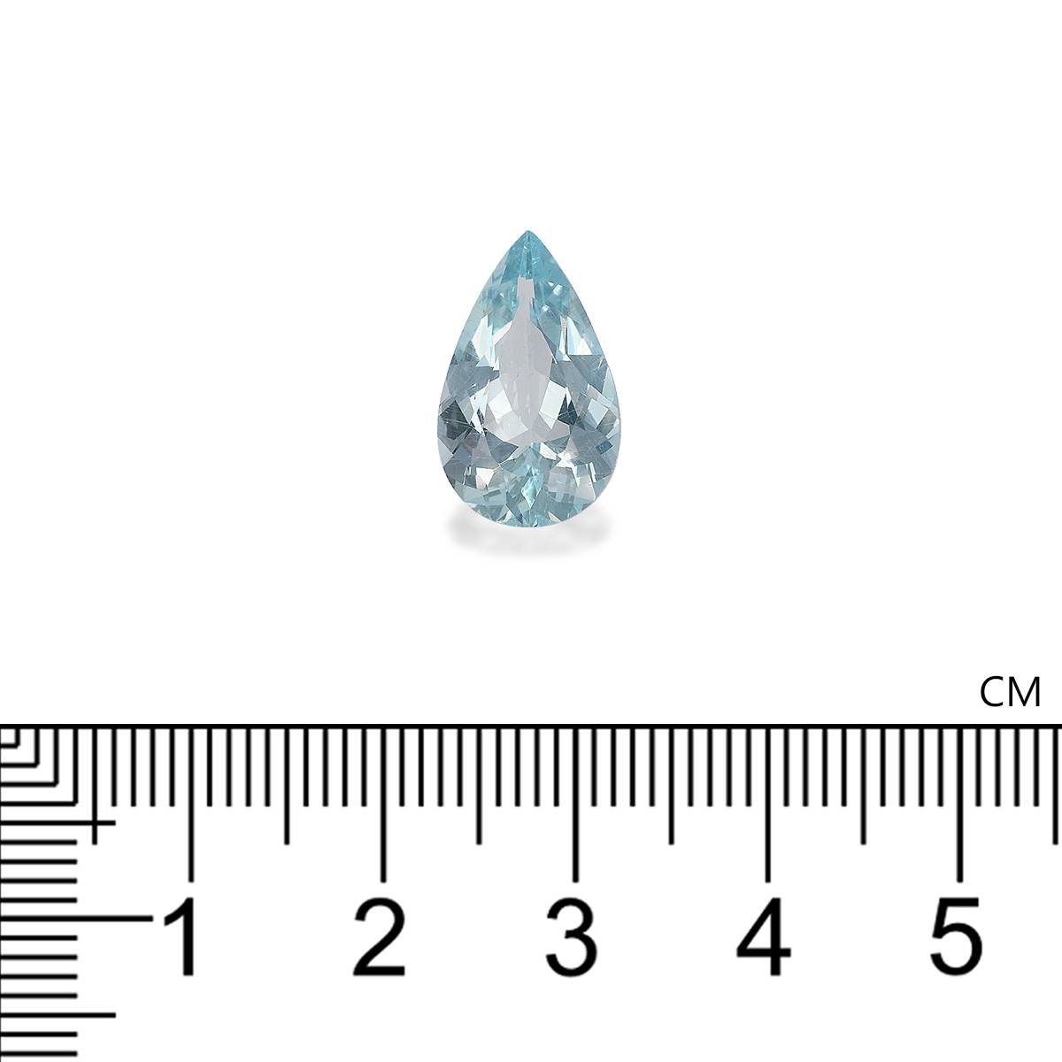 sky blue aquamarine, 4.42ct pear cut — view 4