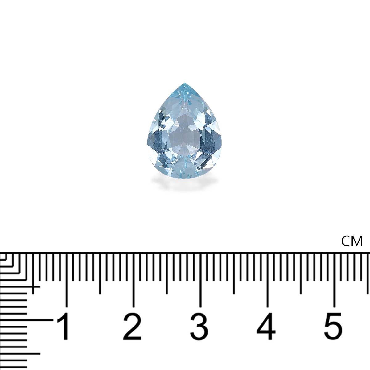 sky blue aquamarine, 4.83ct pear cut — view 4