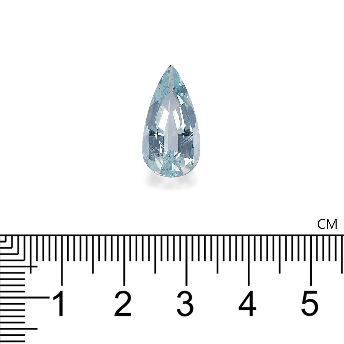 sky blue aquamarine, 6.44ct pear cut — view 4