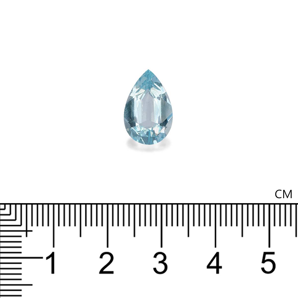 sky blue aquamarine, 3.23ct pear cut — view 4