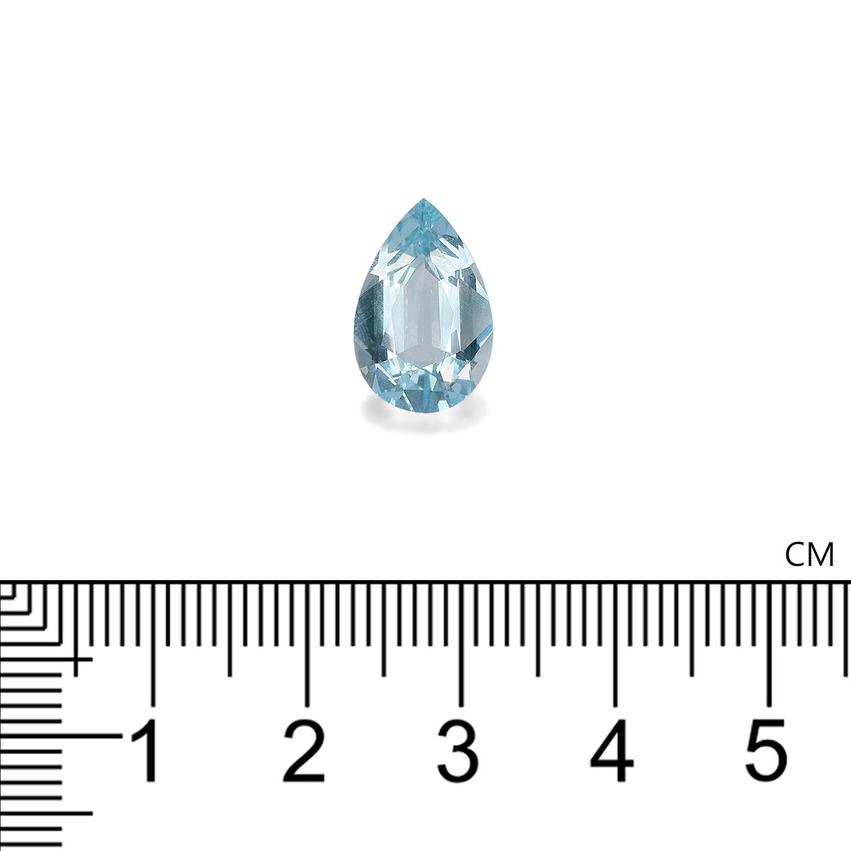 sky blue aquamarine, 3.23ct pear cut — view 4