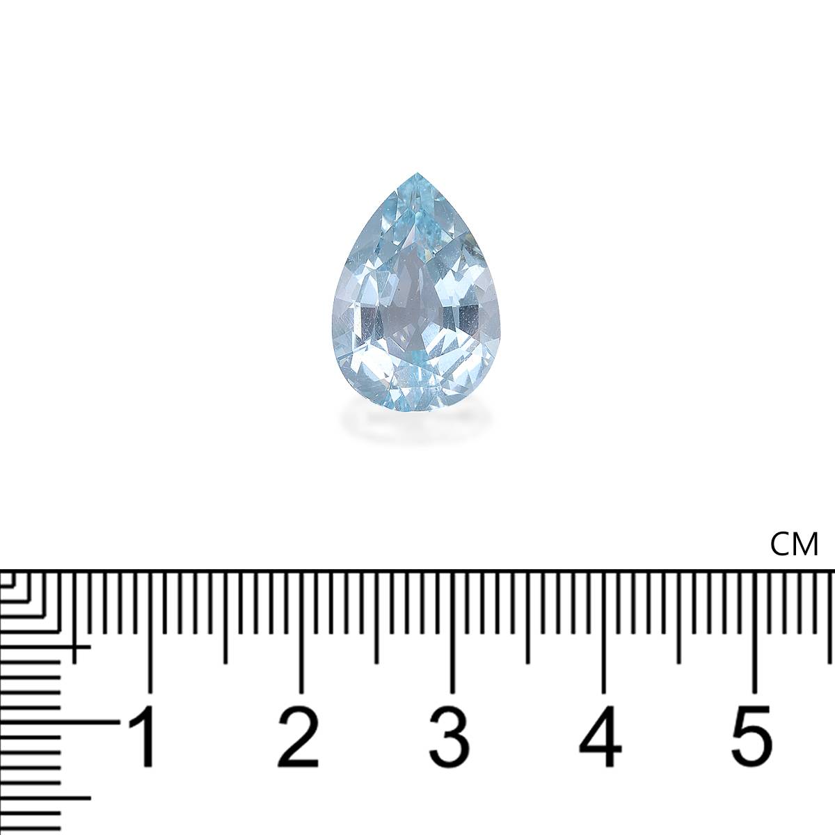 sky blue aquamarine, 6.46ct pear cut — view 4