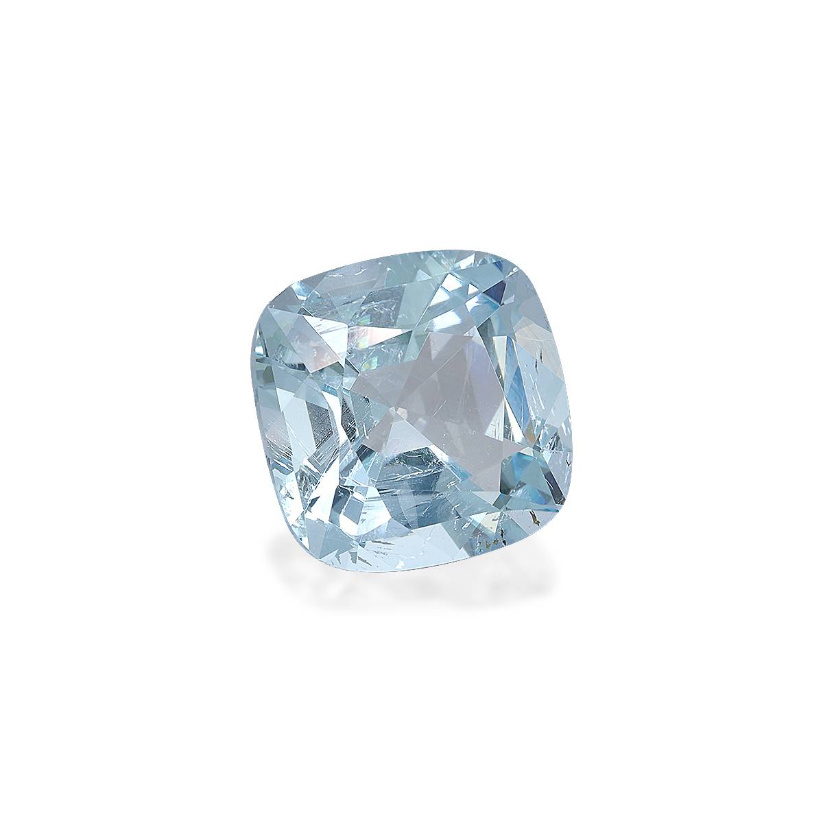 sky blue aquamarine, 6.84ct cushion cut — view 3