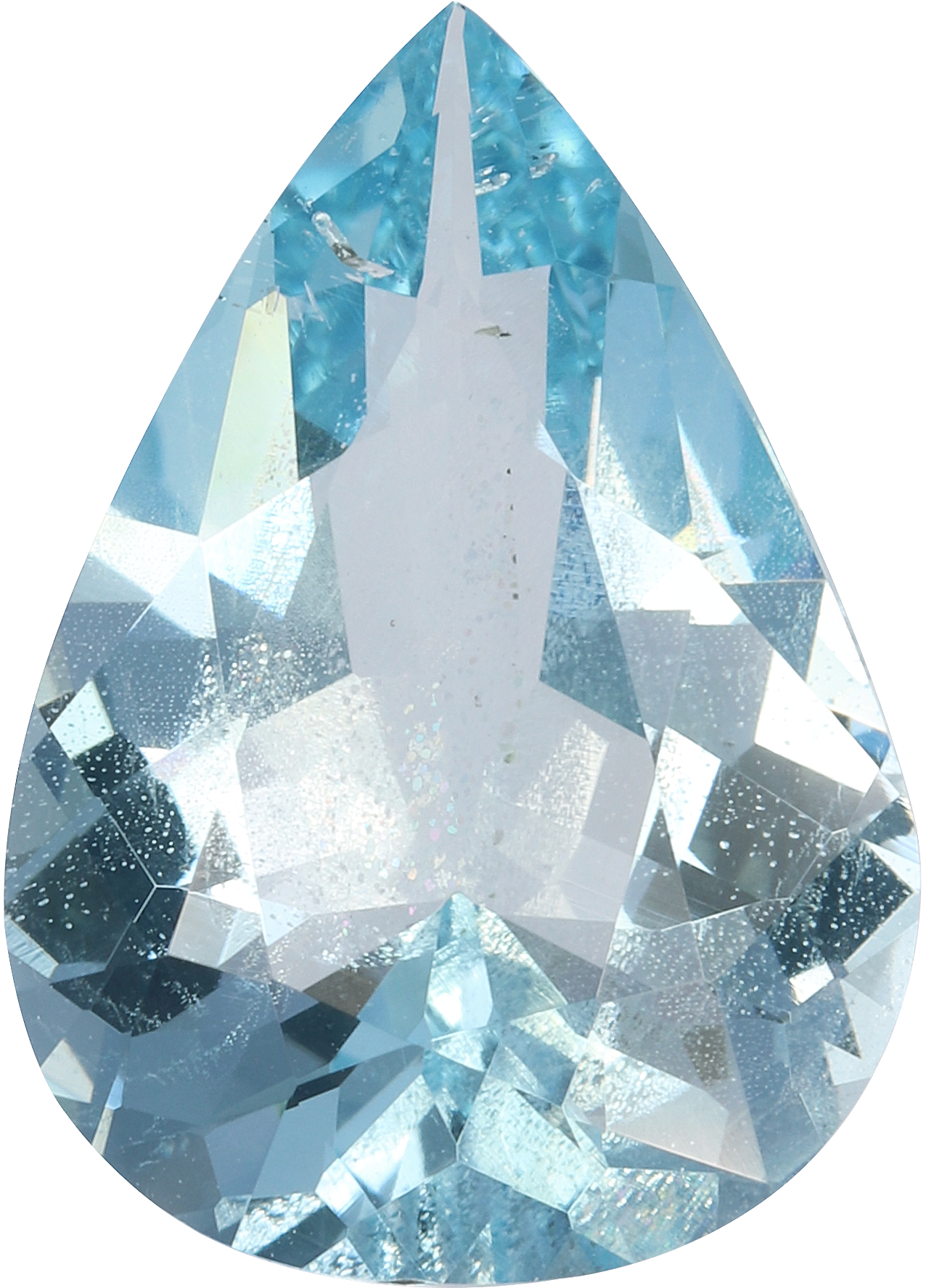 Pear cut aquamarine, 16.94 by 11.98 mm, shown at actual size