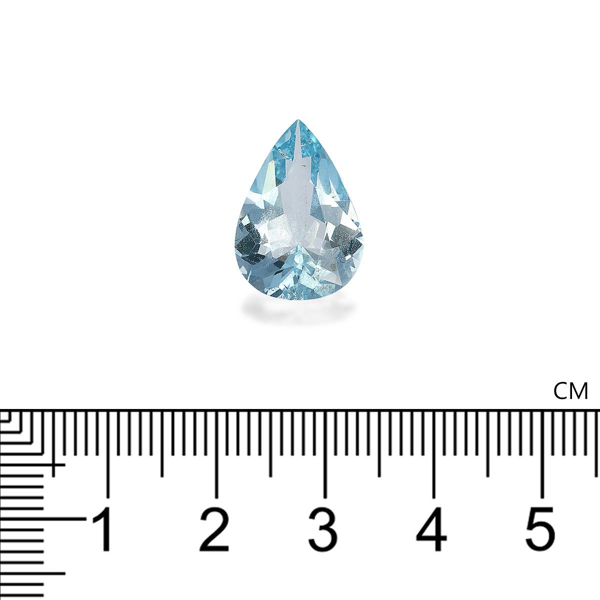 baby blue aquamarine, 6ct pear cut — view 4