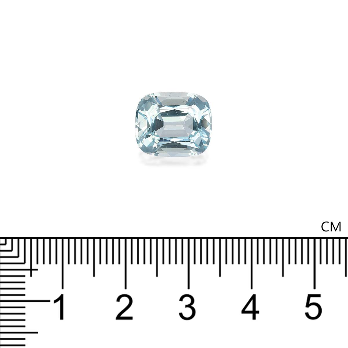 sky blue aquamarine, 5.99ct cushion cut — view 4