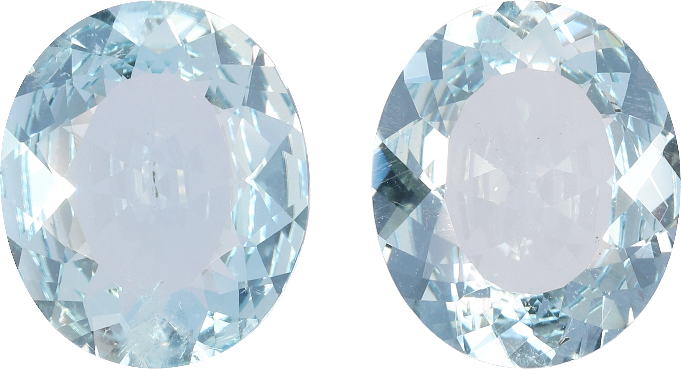 Oval cut aquamarine, 13.13 by 11.08 mm, shown at actual size