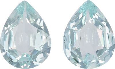 Pear cut aquamarine, 13.04 by 9.9 mm, shown at actual size