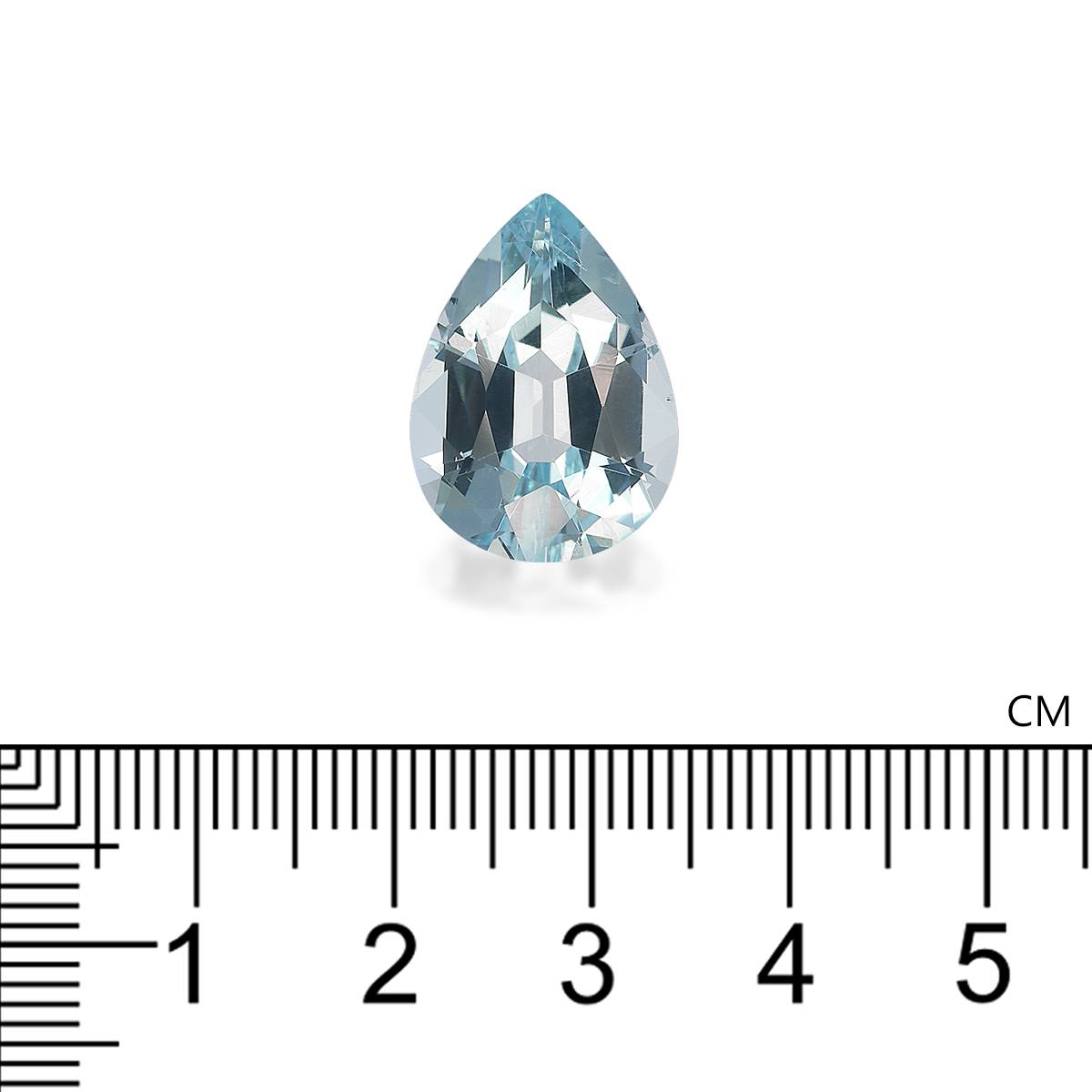 sky blue aquamarine, 4.67ct pear cut — view 4