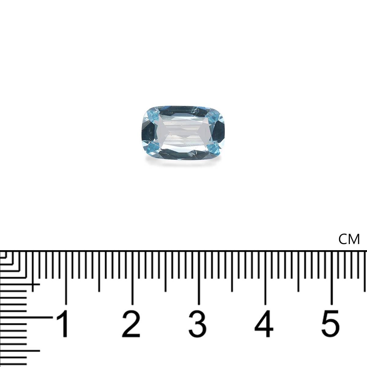 baby blue aquamarine, 3.1ct cushion cut — view 4