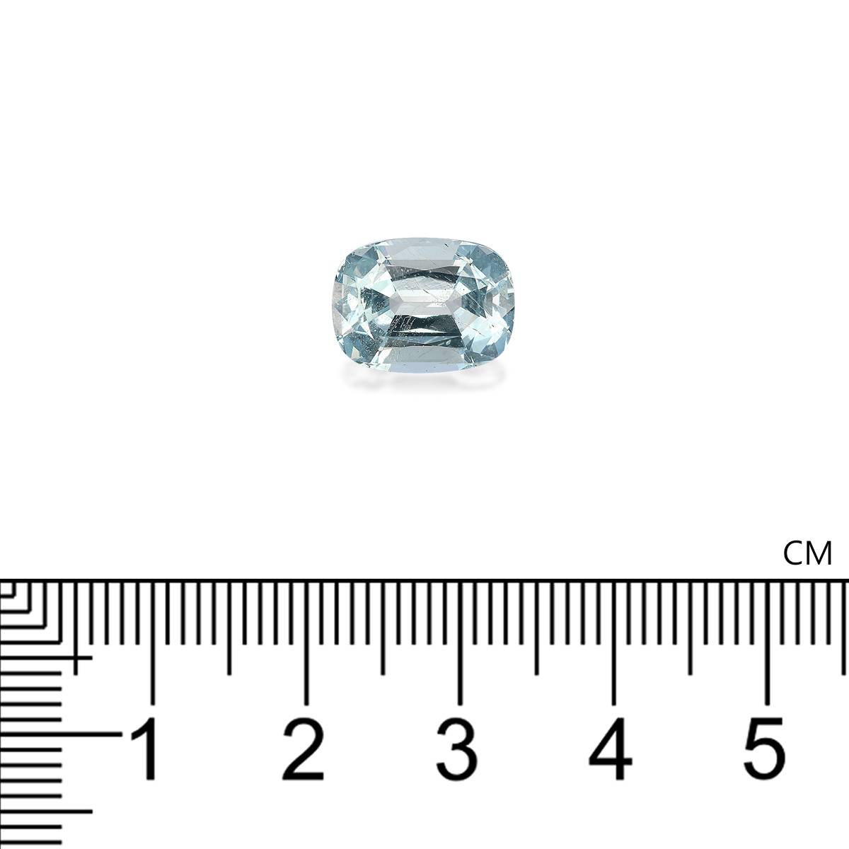 baby blue aquamarine, 4.25ct cushion cut — view 4