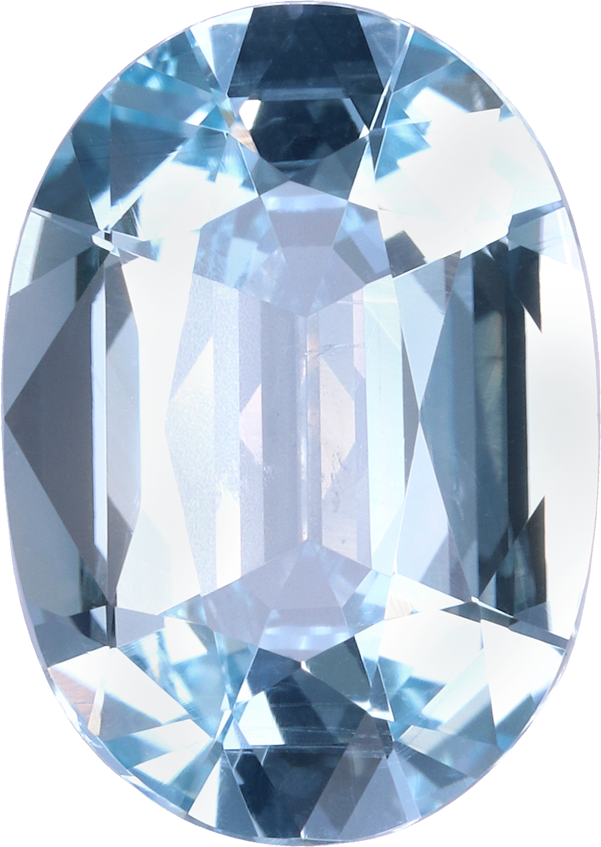 Oval cut aquamarine, 14.02 by 10 mm, shown at actual size