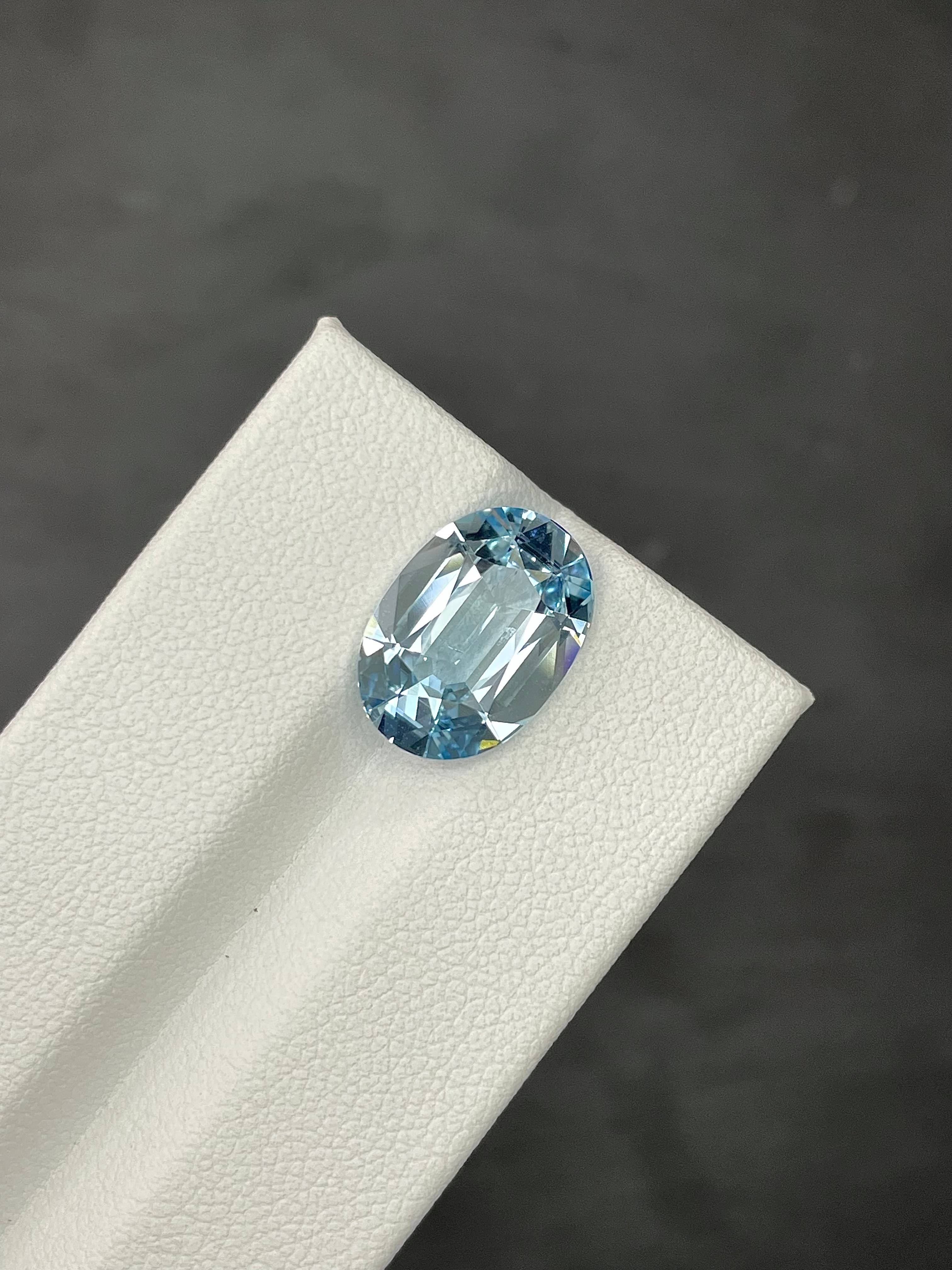 baby blue aquamarine, 4.49ct oval cut — view 5