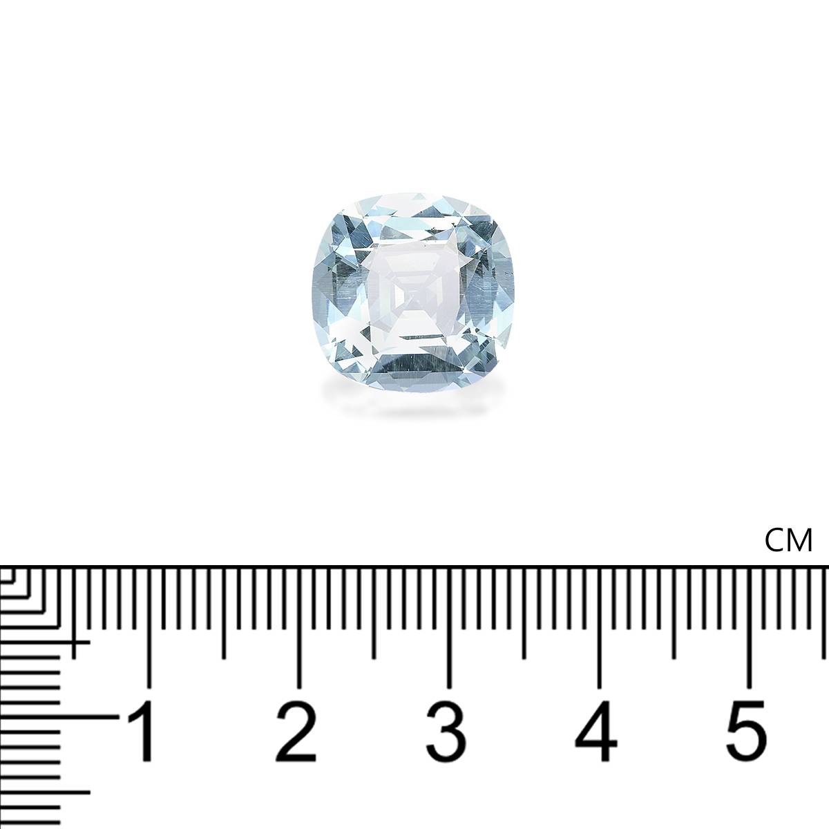 sky blue aquamarine, 6.98ct cushion cut — view 4