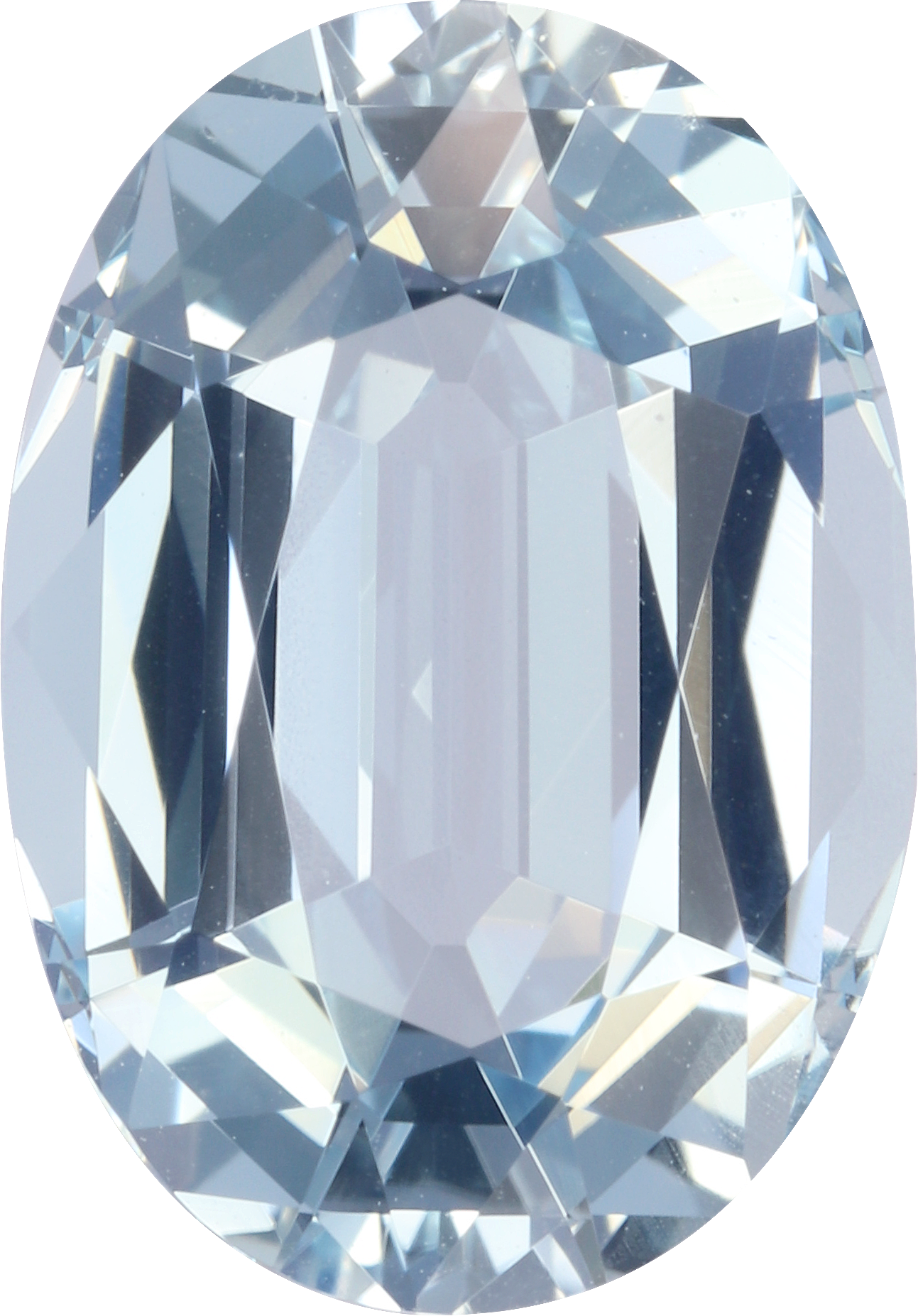 Oval cut aquamarine, 13.02 by 9.07 mm, shown at actual size