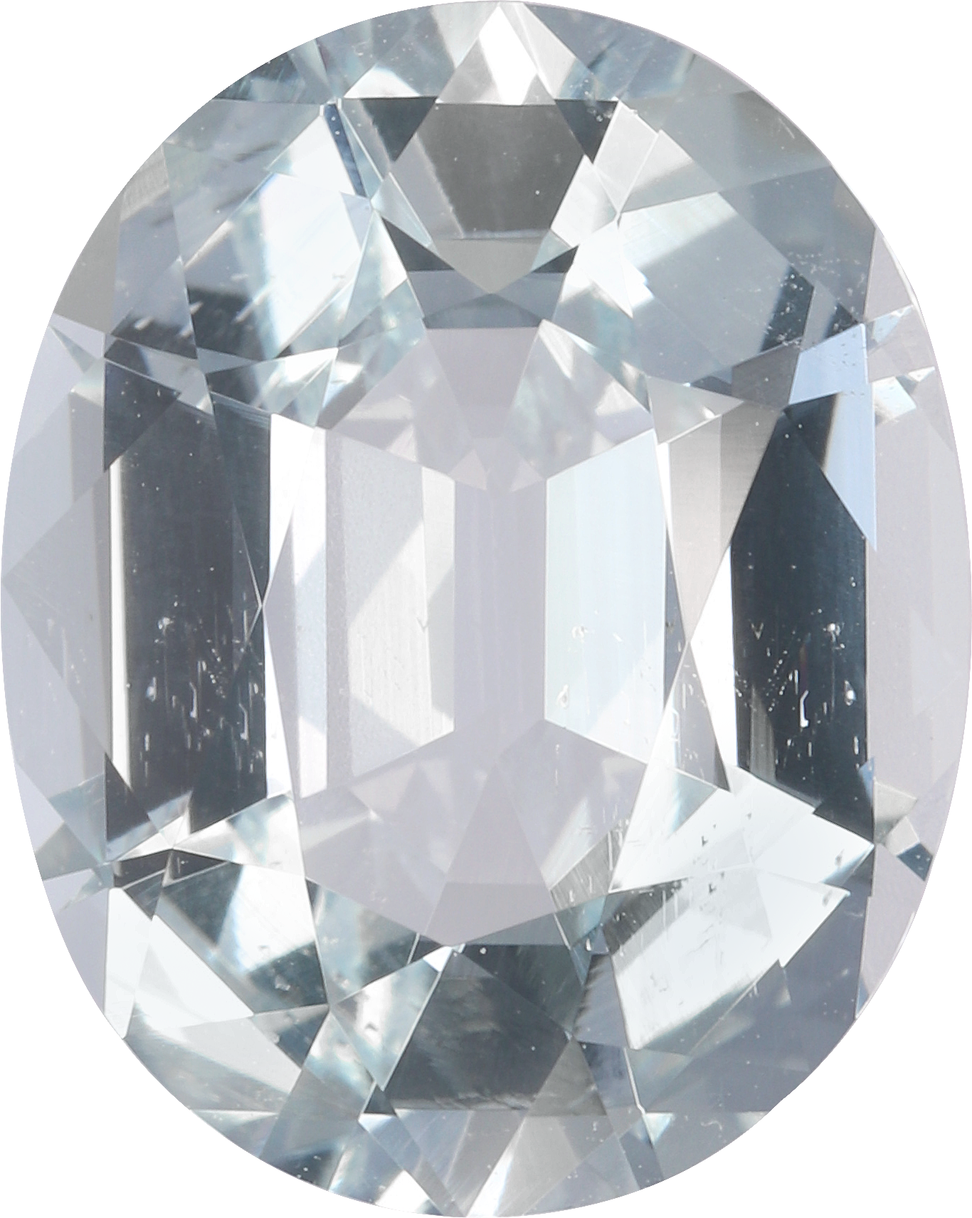 Oval cut aquamarine, 13.98 by 11.18 mm, shown at actual size