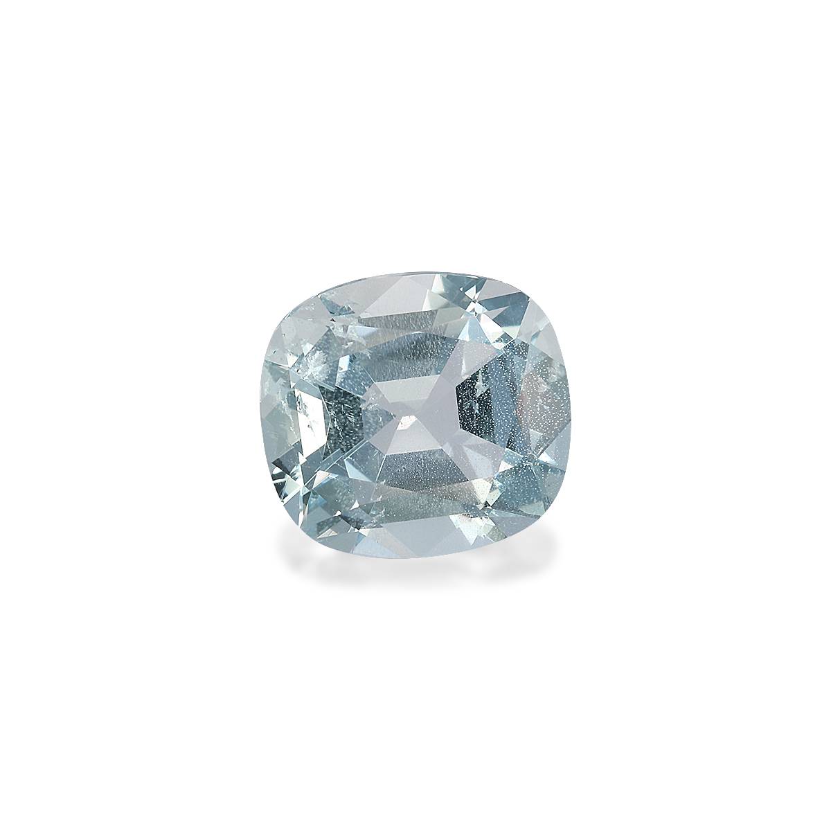 sky blue aquamarine, 3.04ct cushion cut — view 3