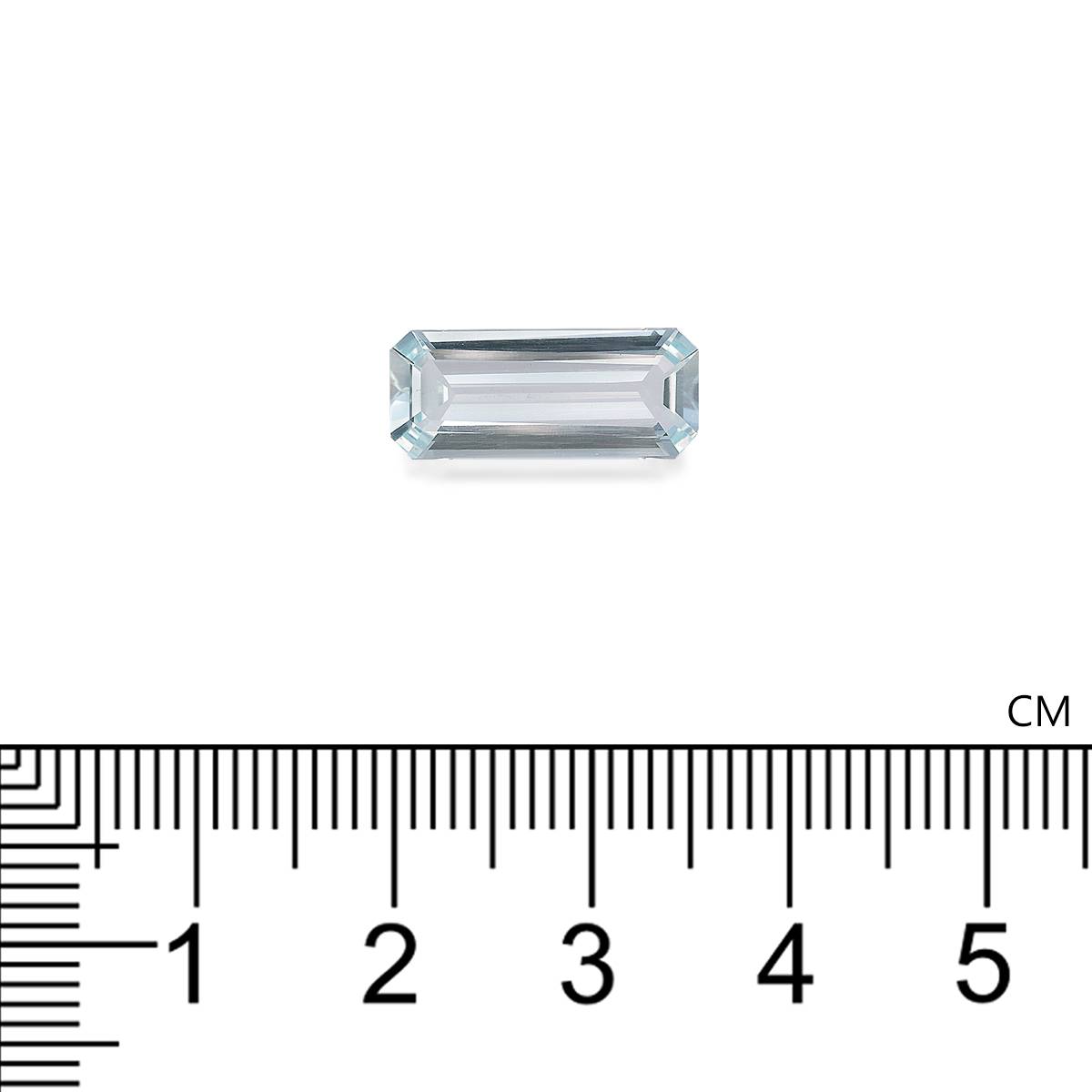 sky blue aquamarine, 3.15ct rectangular cut — view 4